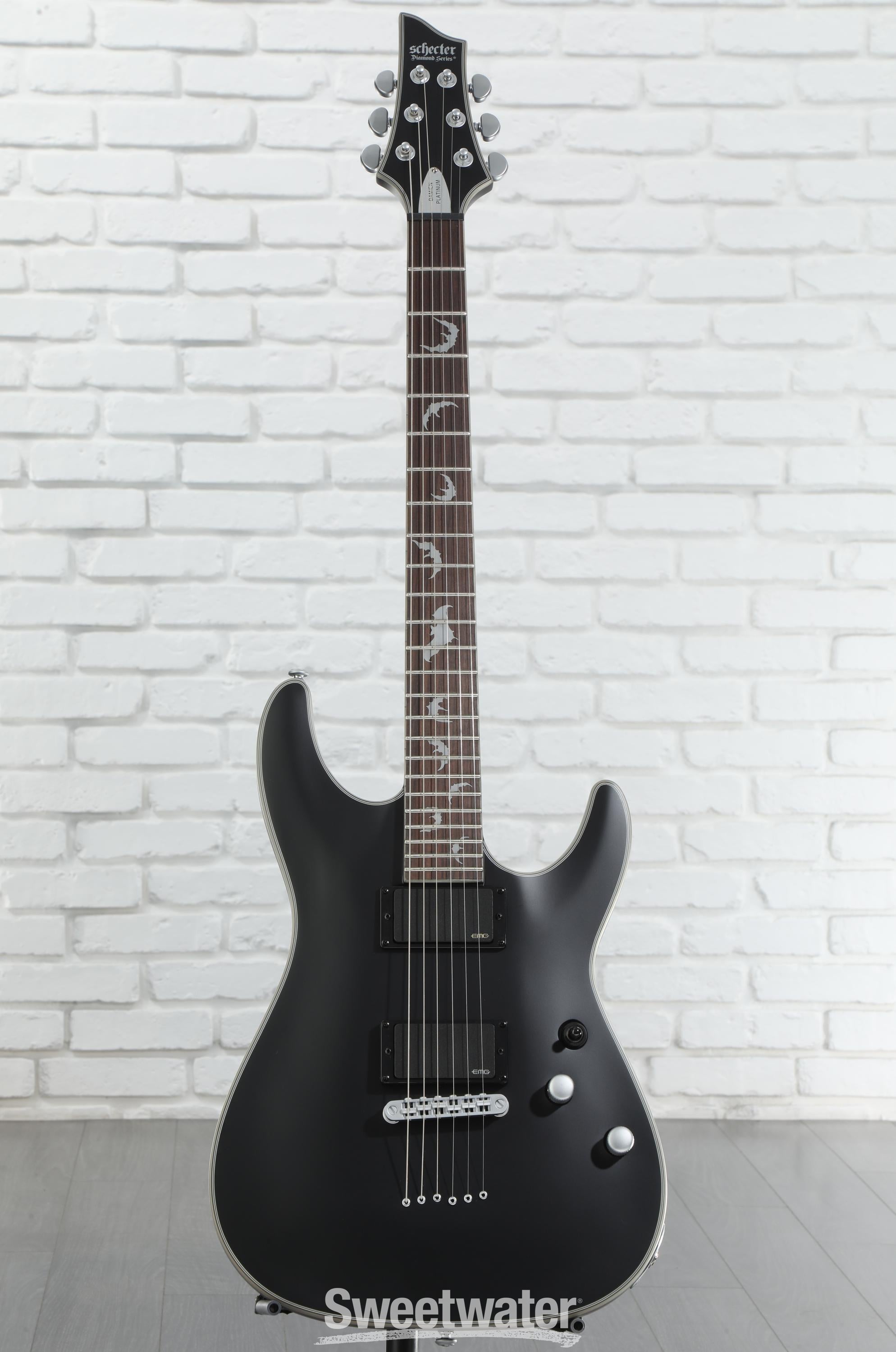 大学 割引 Schecter Black Satin - Guitar Electric 6 Platinum Damien ギター