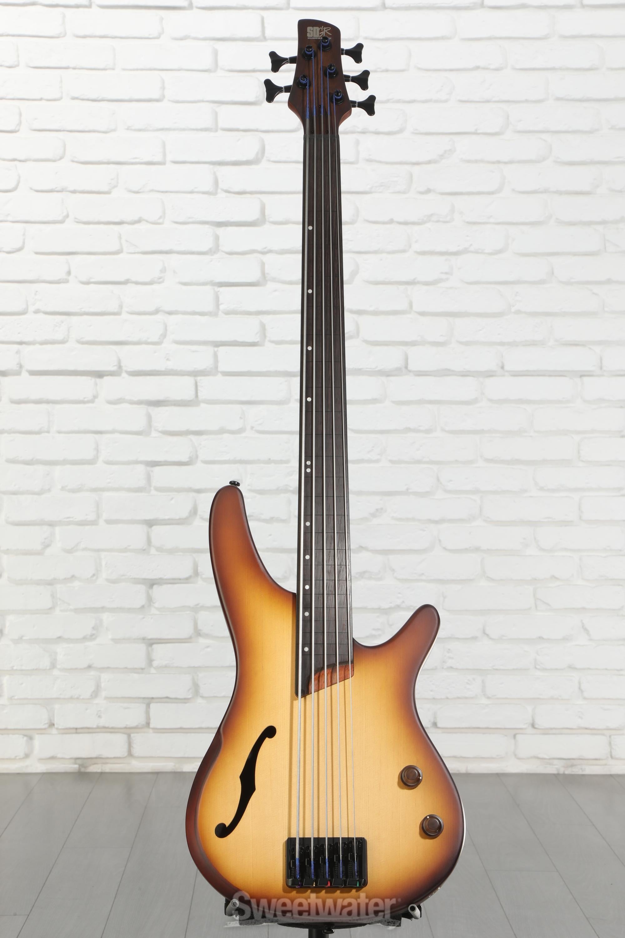 Ibanez SRH505F Fretless Bass Guitar - Natural Browned Burst Flat