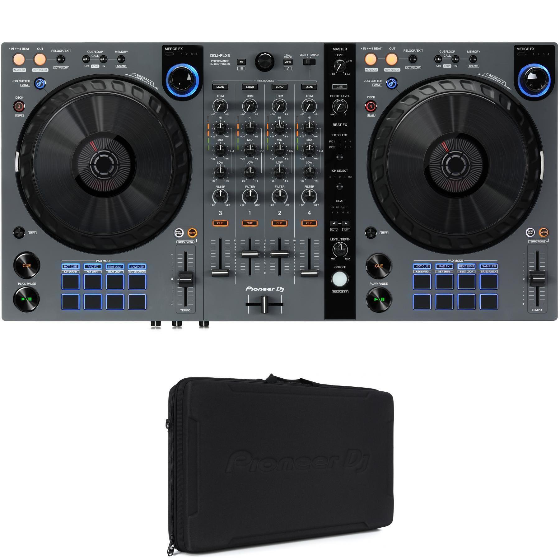 Pioneer DJ DDJ-FLX6 4-deck Rekordbox and Serato DJ Controller with 