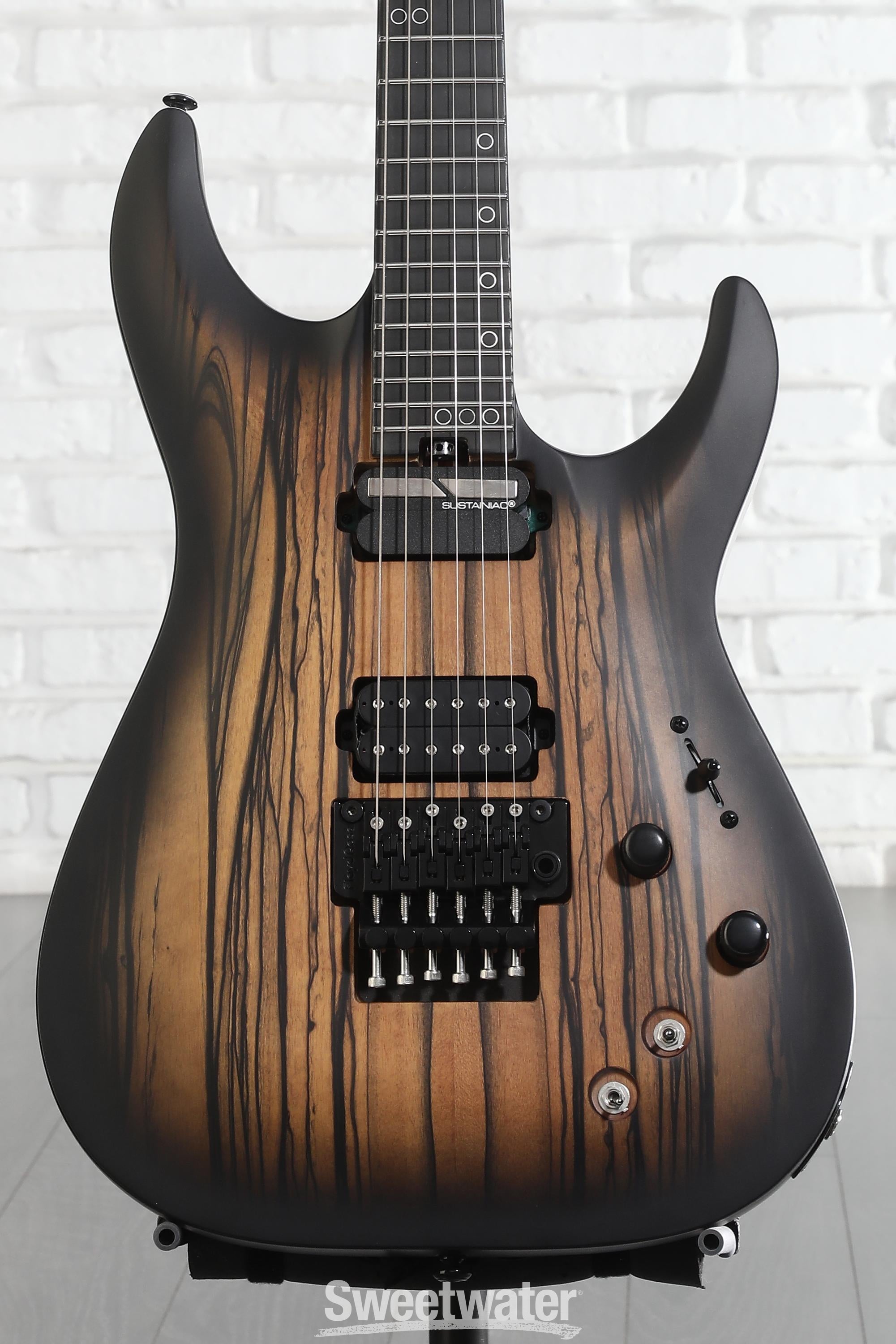 Photo of Schecter C-1 FR-S Pale Moon Electric Guitar - Natural with Black Burst