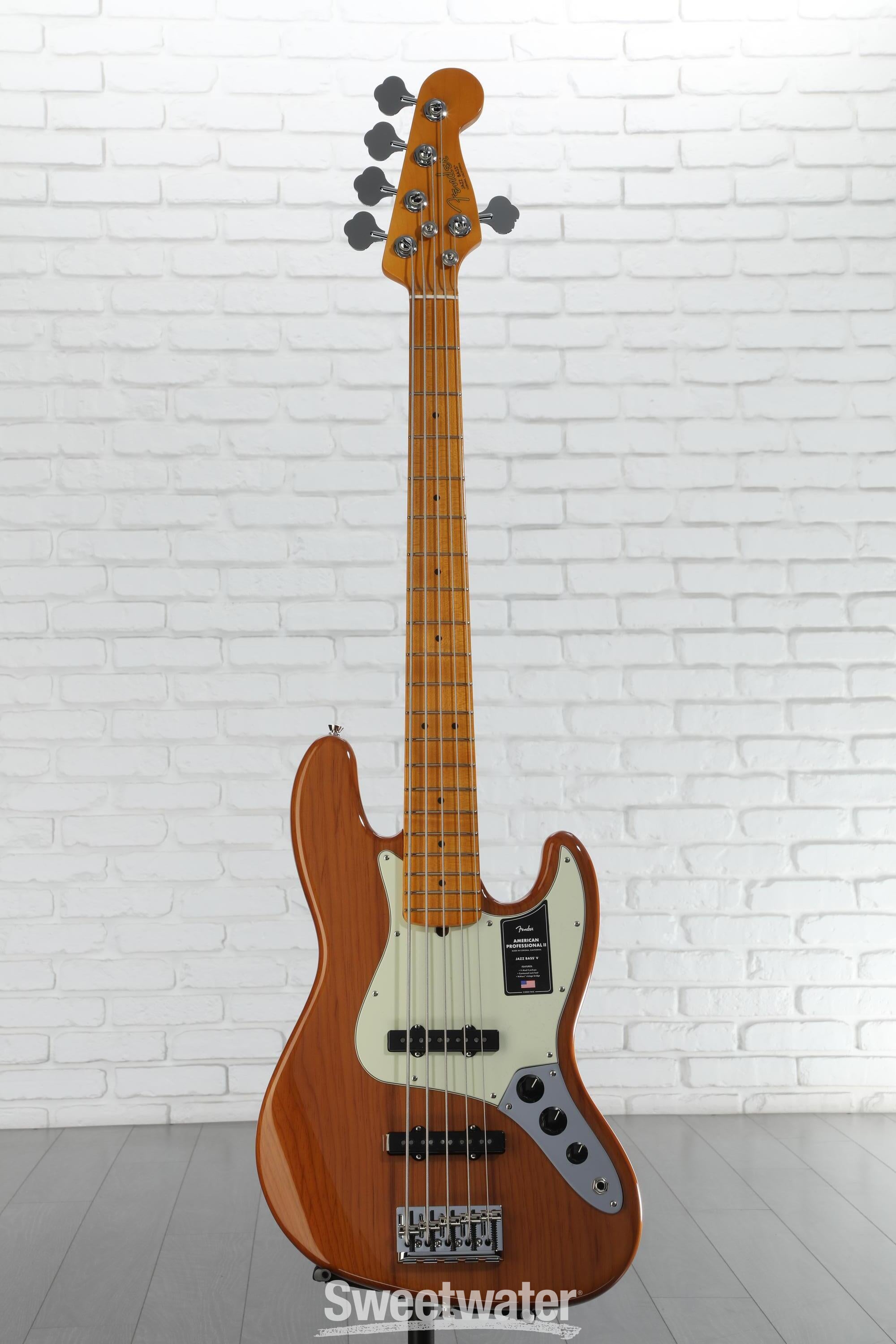 ベース Fender American Professional Jazz Bass V Fender American Professional II Jazz Bass V - Roasted Pine, Maple
