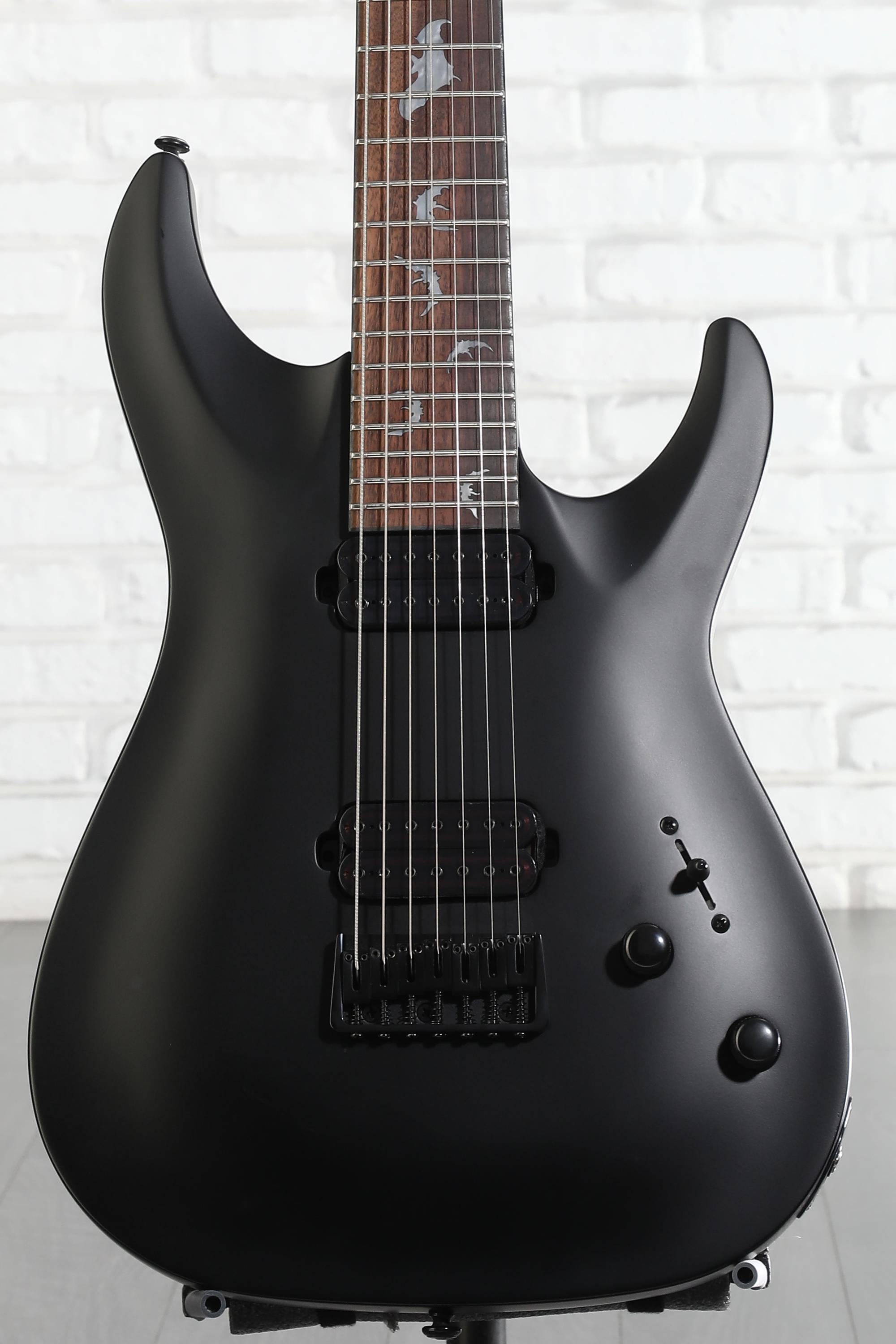 Schecter Damien-7 SBK Electric Guitar - Satin Black | Sweetwater