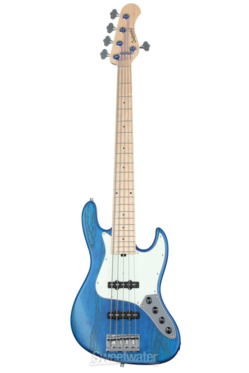 Sadowsky MetroLine 21-fret Vintage J/J Bass, Swamp Ash Body, 5-string -  Ocean Blue Transparent Satin