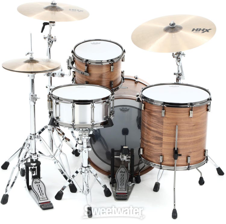 Noble & Cooley Walnut Classic 3-piece Shell Pack - Natural Satin with Black Nickel CD Lugs