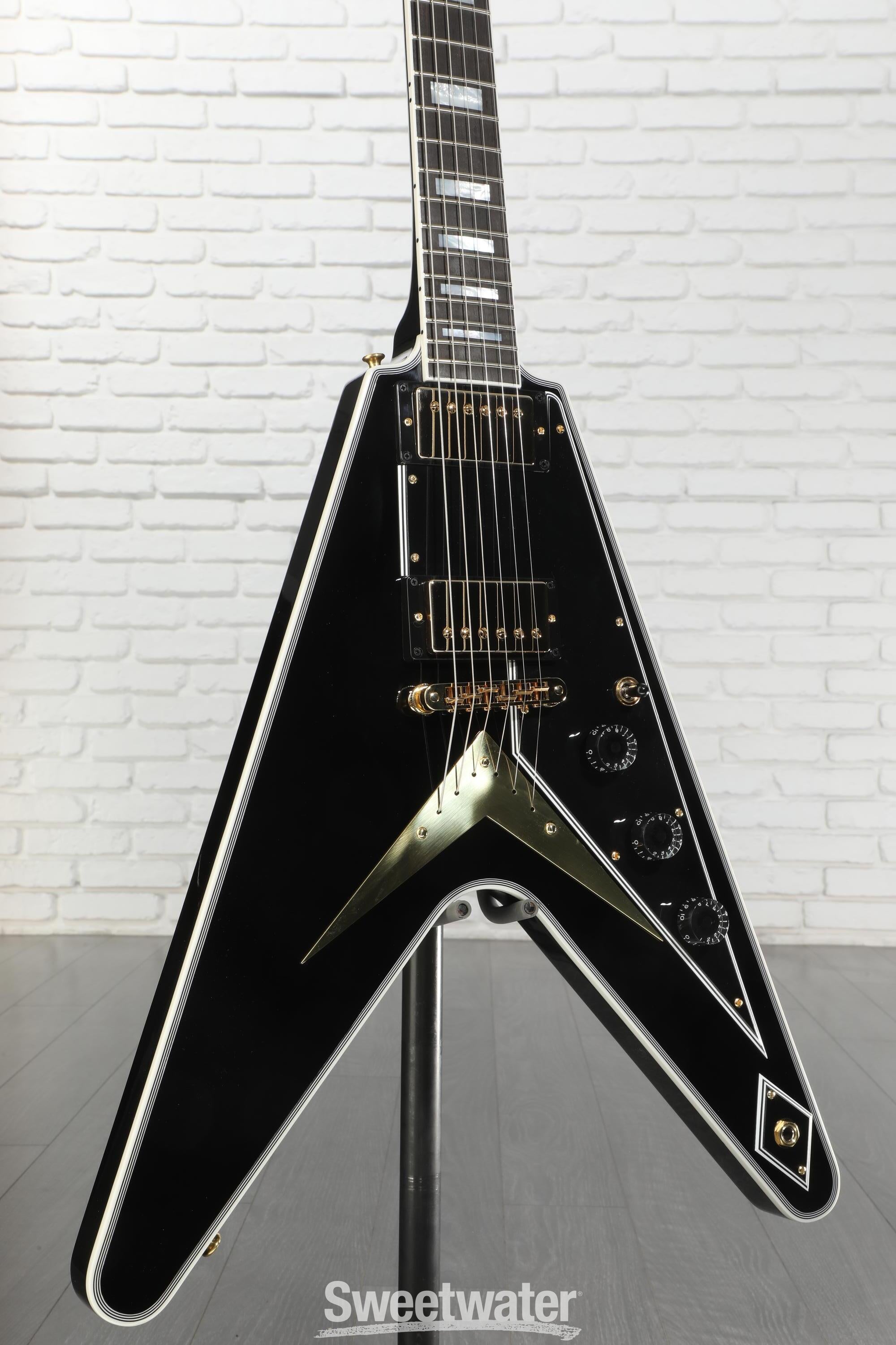 Gibson Custom Flying V Custom Electric Guitar - Ebony, Ebony