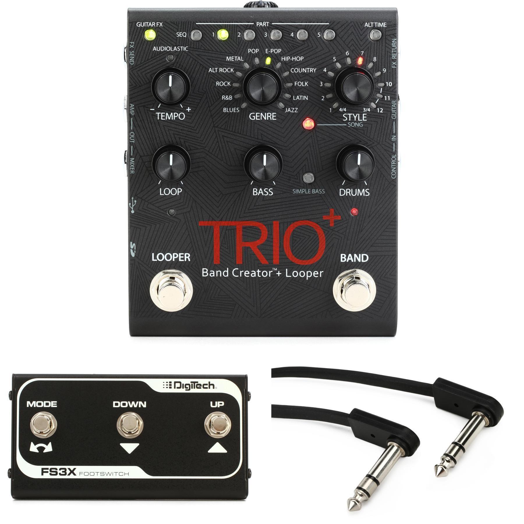 DIGITECH TRIOPLUS Multi-Processor Band Creator Guitar Looper Pedal with  FS3X Footswitch - LightingelStore