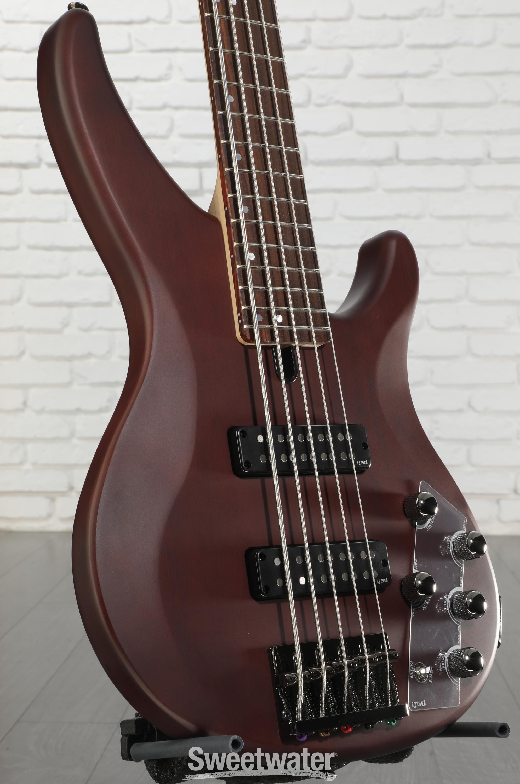 Yamaha TRBX505 5-string Bass Guitar - Translucent Brown | Sweetwater