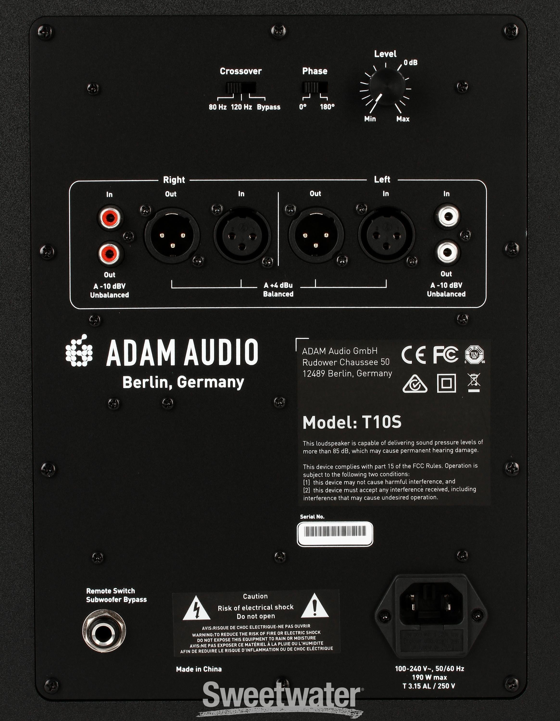 ADAM Audio T10S 10 inch Powered Studio Subwoofer | Sweetwater