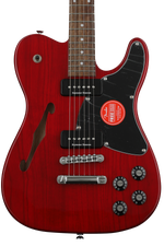 Photo of Fender Jim Adkins JA-90 Telecaster Thinline Semi-hollowbody Electric Guitar - Crimson Transparent with Indian Laurel Fingerboard