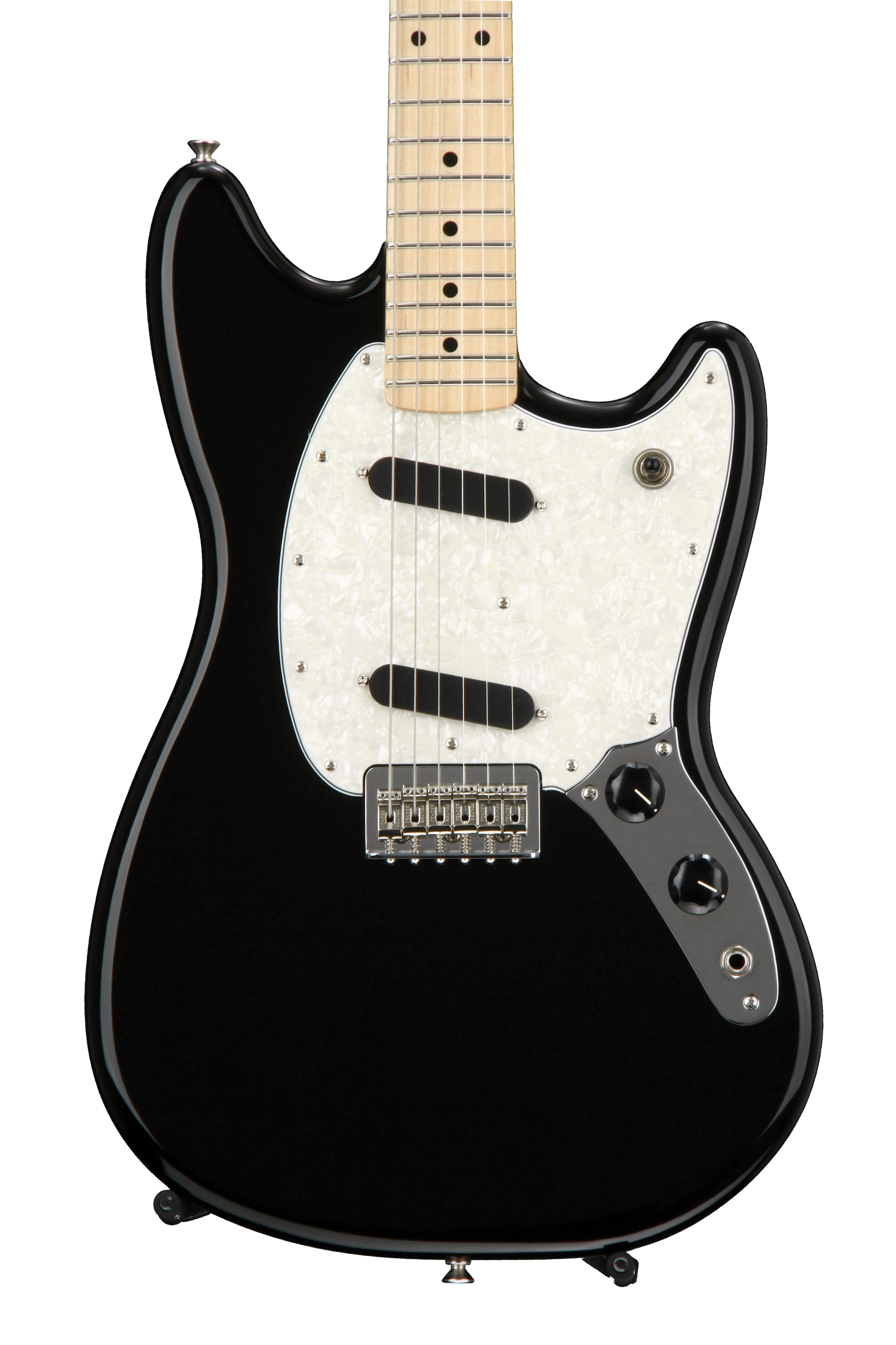Fender Mustang - Black with Maple Fingerboard | Sweetwater