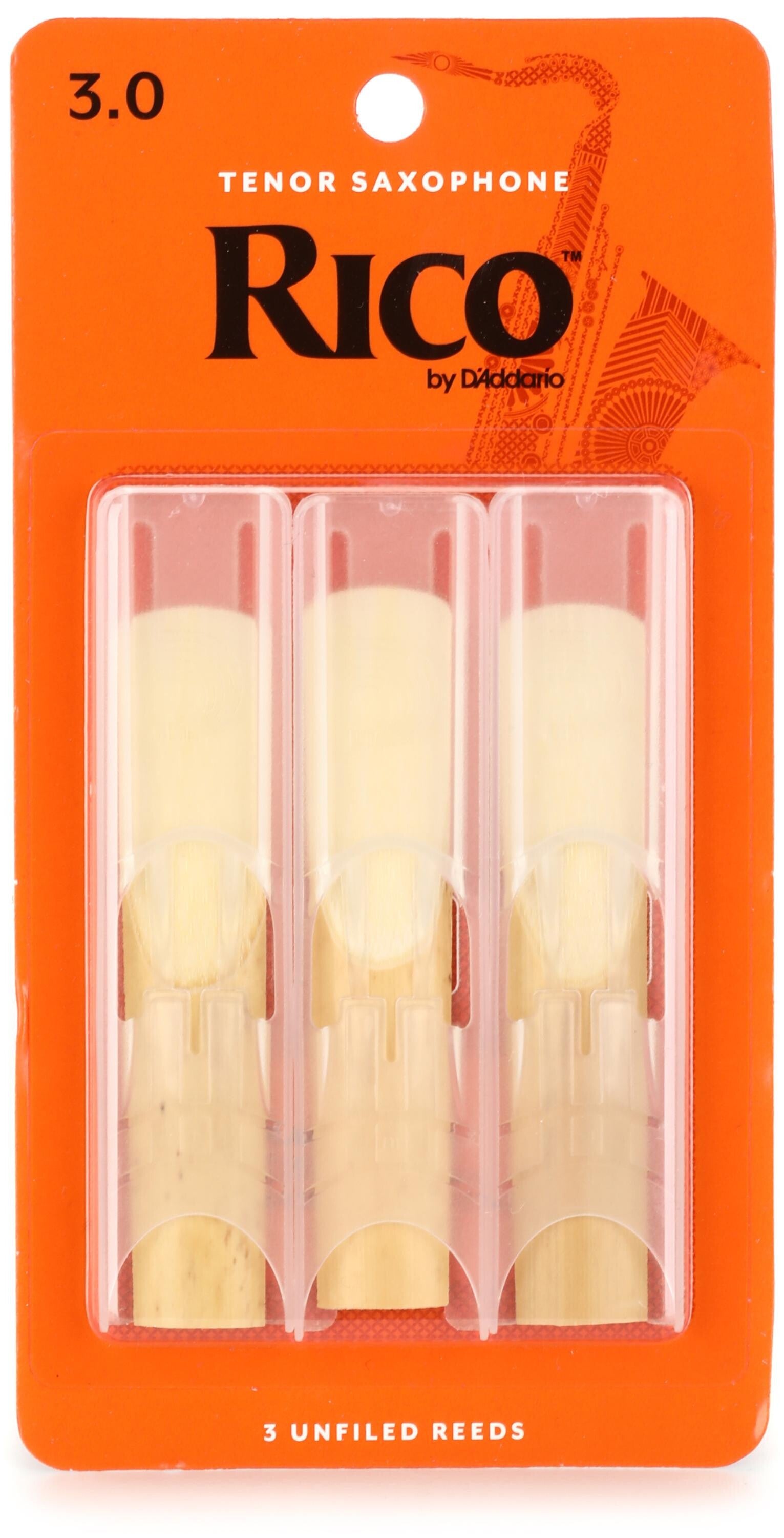 Photo of D'Addario Rico Tenor Saxophone Reeds - 3.0 (3-pack)