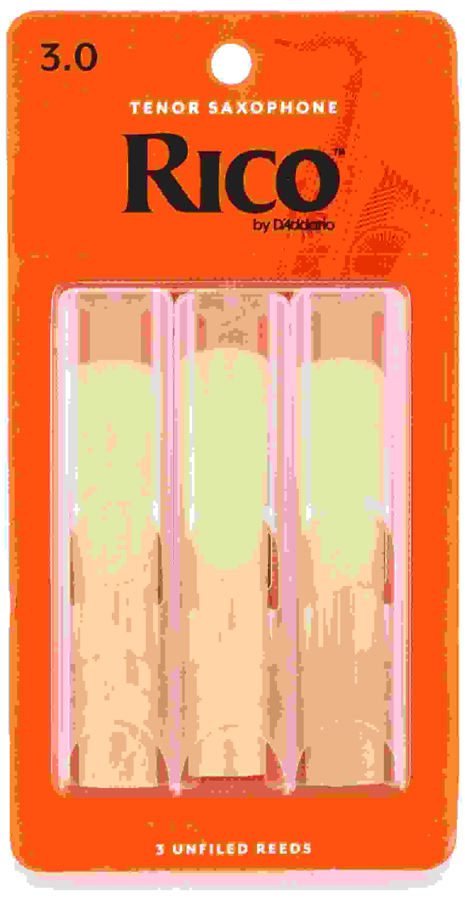 D'Addario Rico Tenor Saxophone Reeds - 3.0 (3-pack)