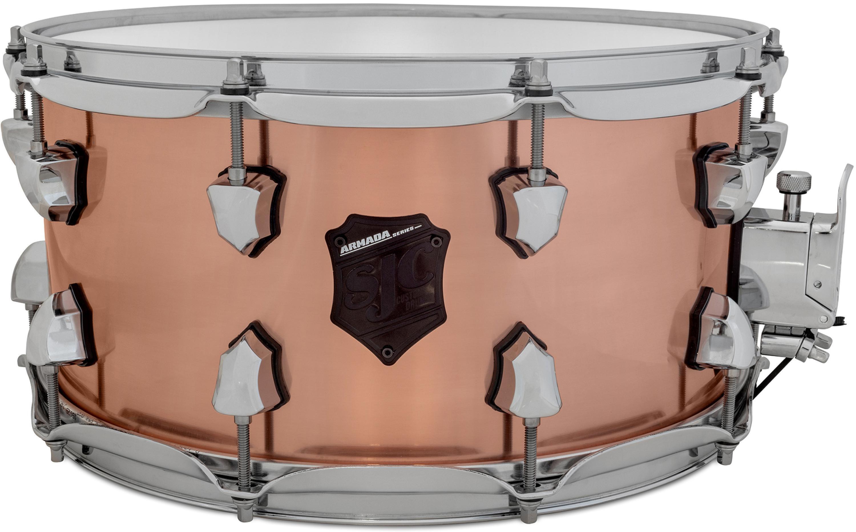 SJC Custom Drums Armada Series Copper Snare Drum - 7 x 14 inch - Chrome  Hardware