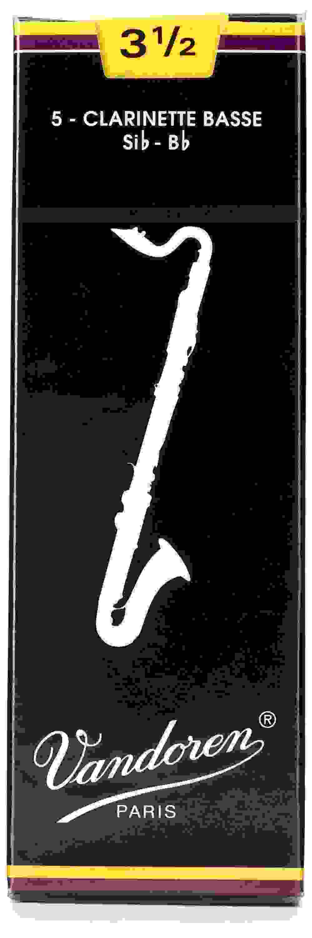 Vandoren Traditional Bass Clarinet Reeds - 3.5 (5-pack)