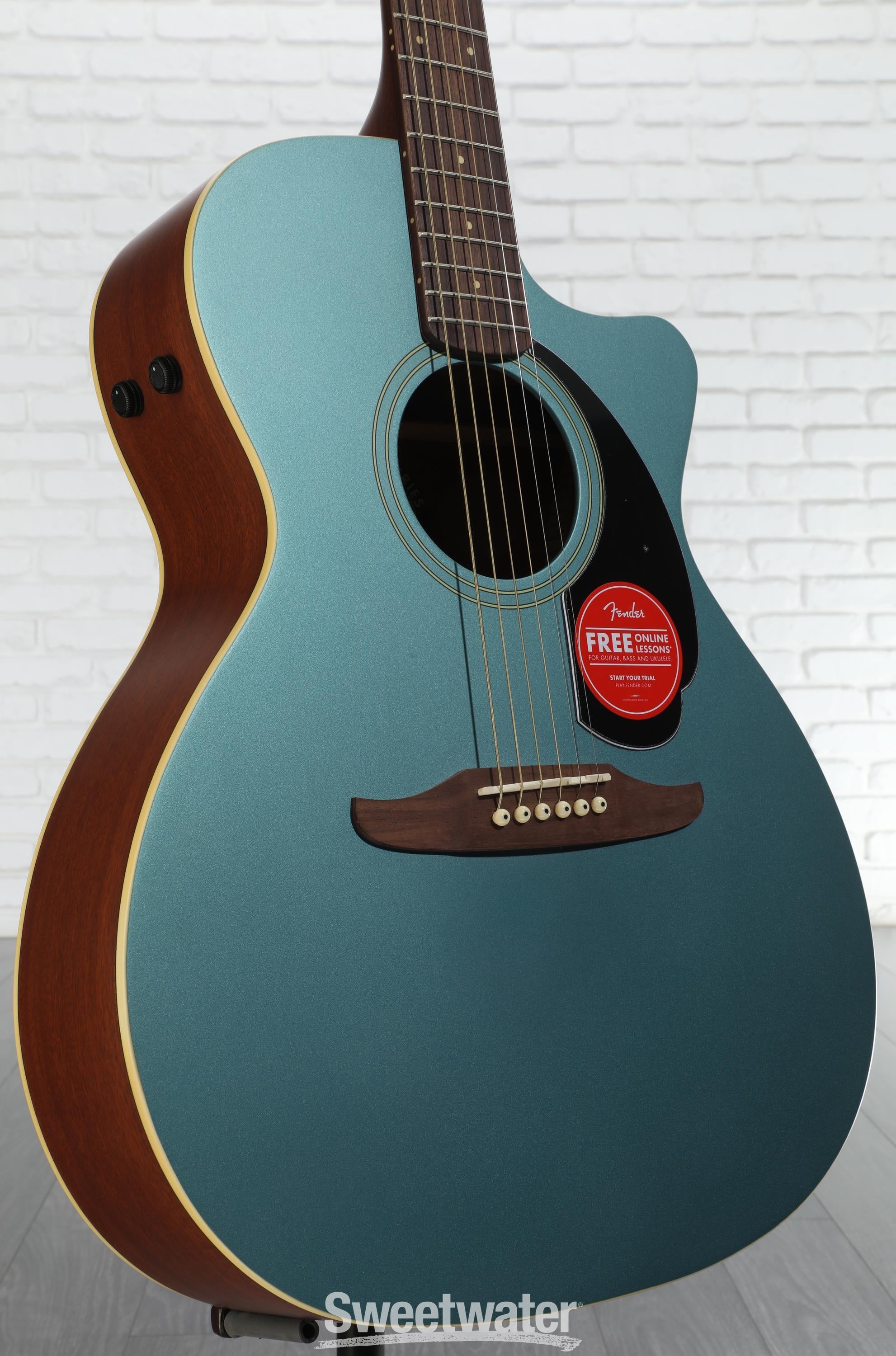 ギター Fender Newporter Player (Tidepool) Fender Newporter Player Acoustic Electric Guitar - Tidepool