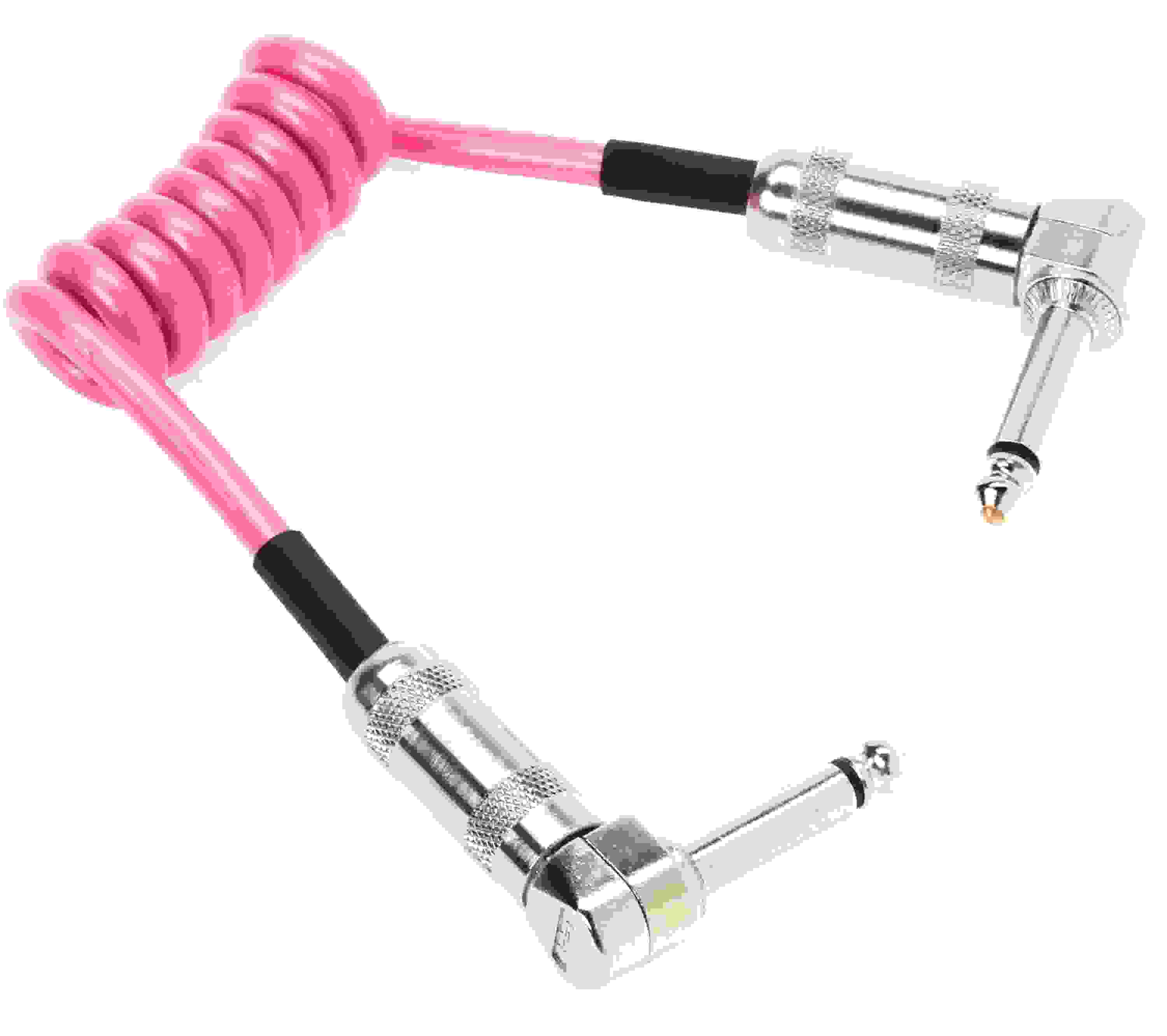 Lava Cable LCMNCHP Mini Coil Right Angle to Right Angle Instrument Cable - 6 inch Pink