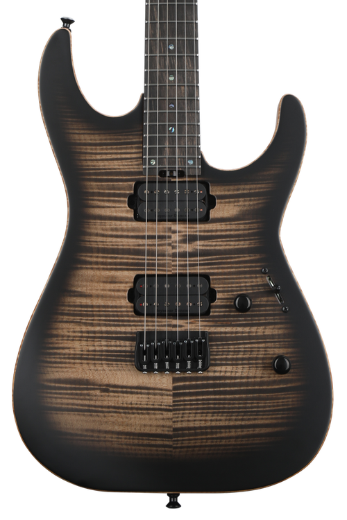 ESP USA M-II HT Flamed Maple - Satin See Thru Black Sunburst 