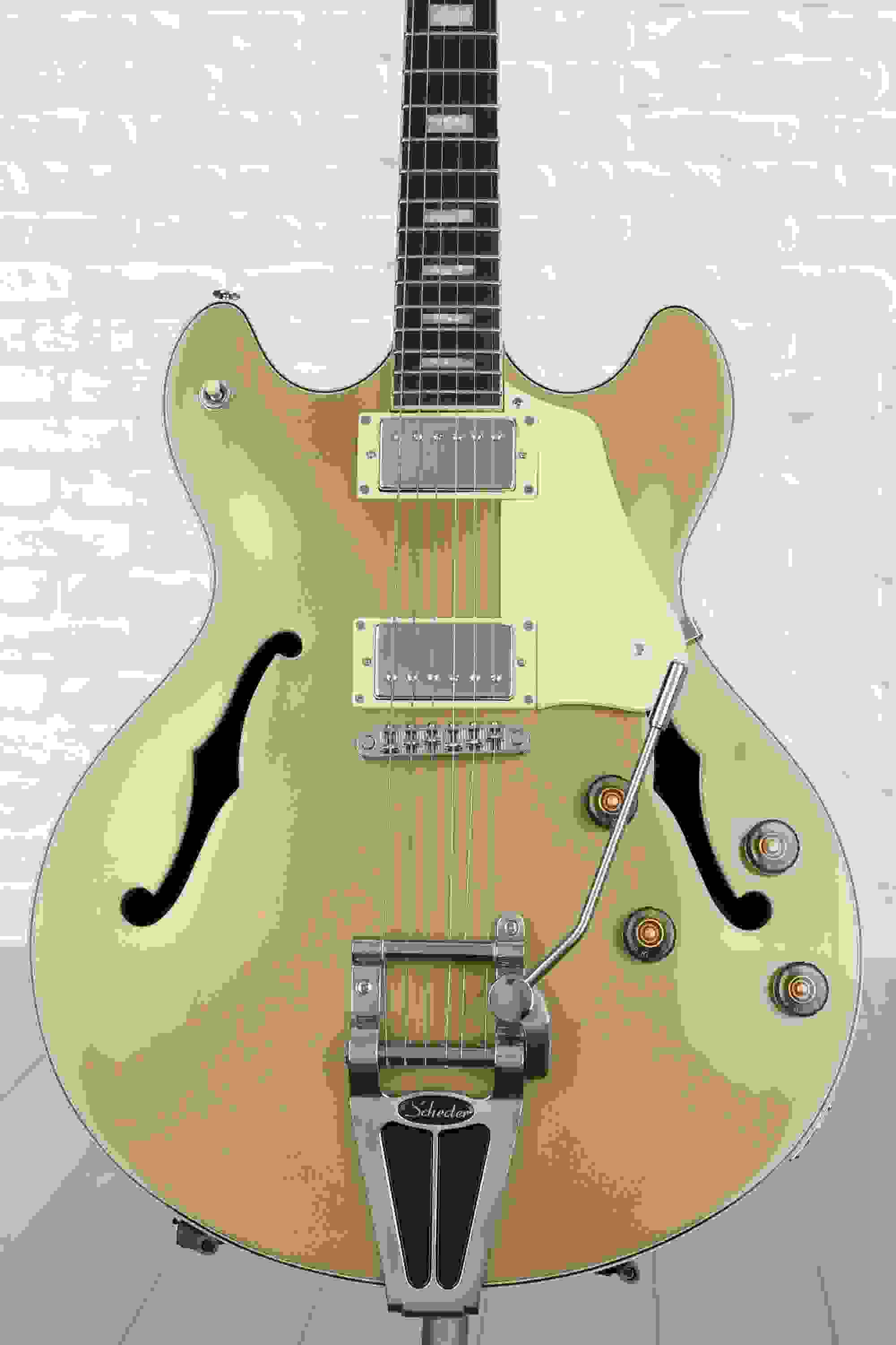 Schecter Corsair Semihollowbody Electric Guitar Gold Top Sweetwater