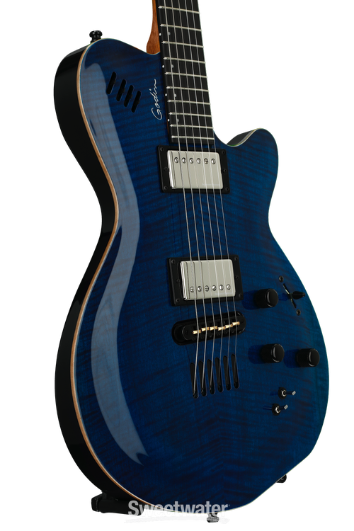 Godin LGX-SA - Trans Blue Flame AA Reviews | Sweetwater