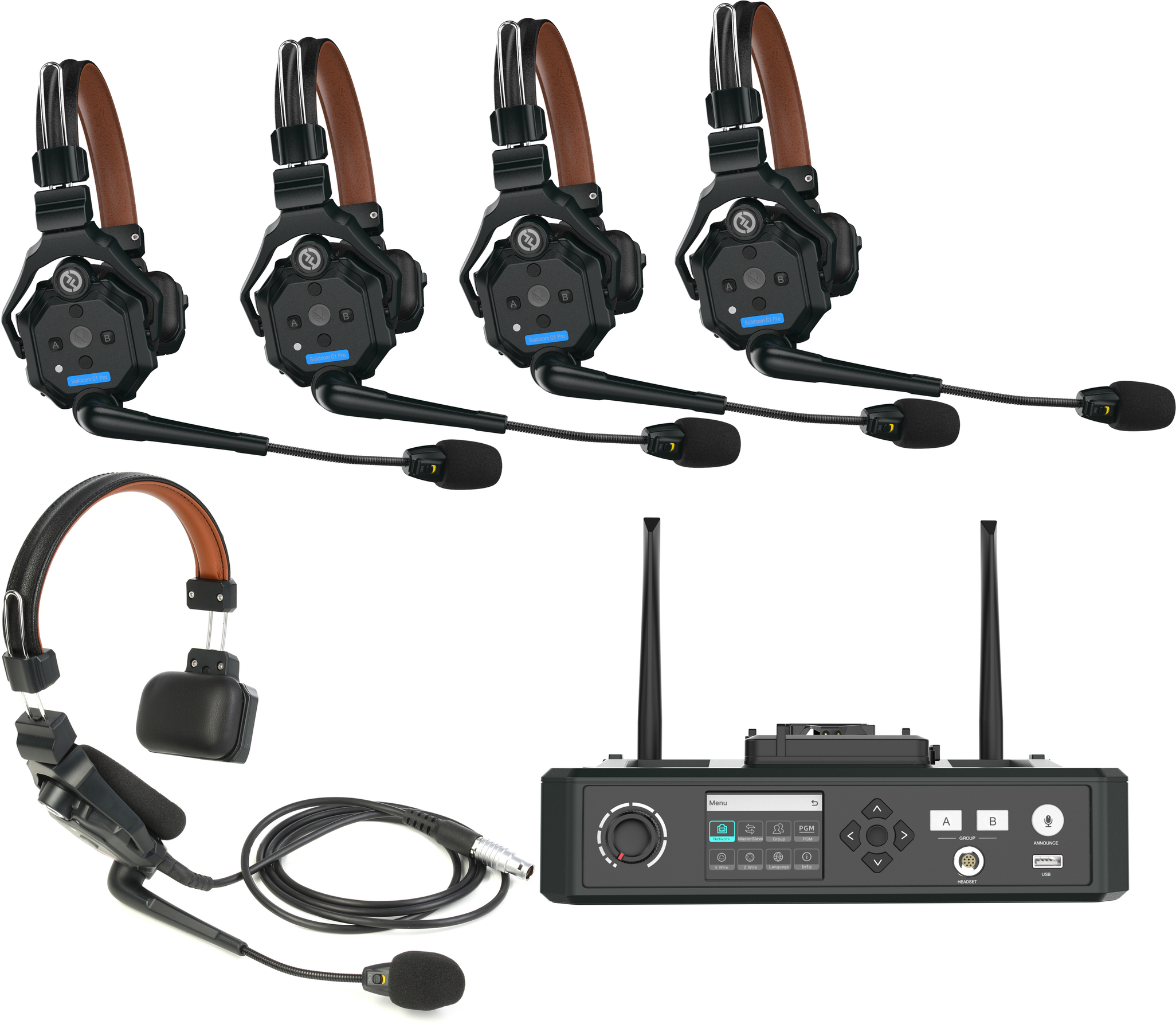 Hollyland Solidcom C1 Pro Wireless Intercom System - 4 Headsets