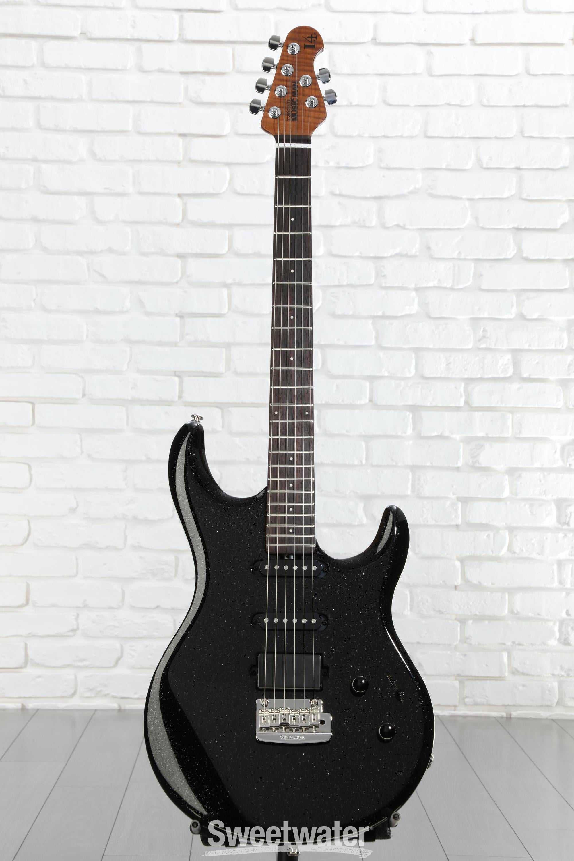 Ernie Ball Music Man Luke 4 HSS Electric Guitar - Black Sparkle