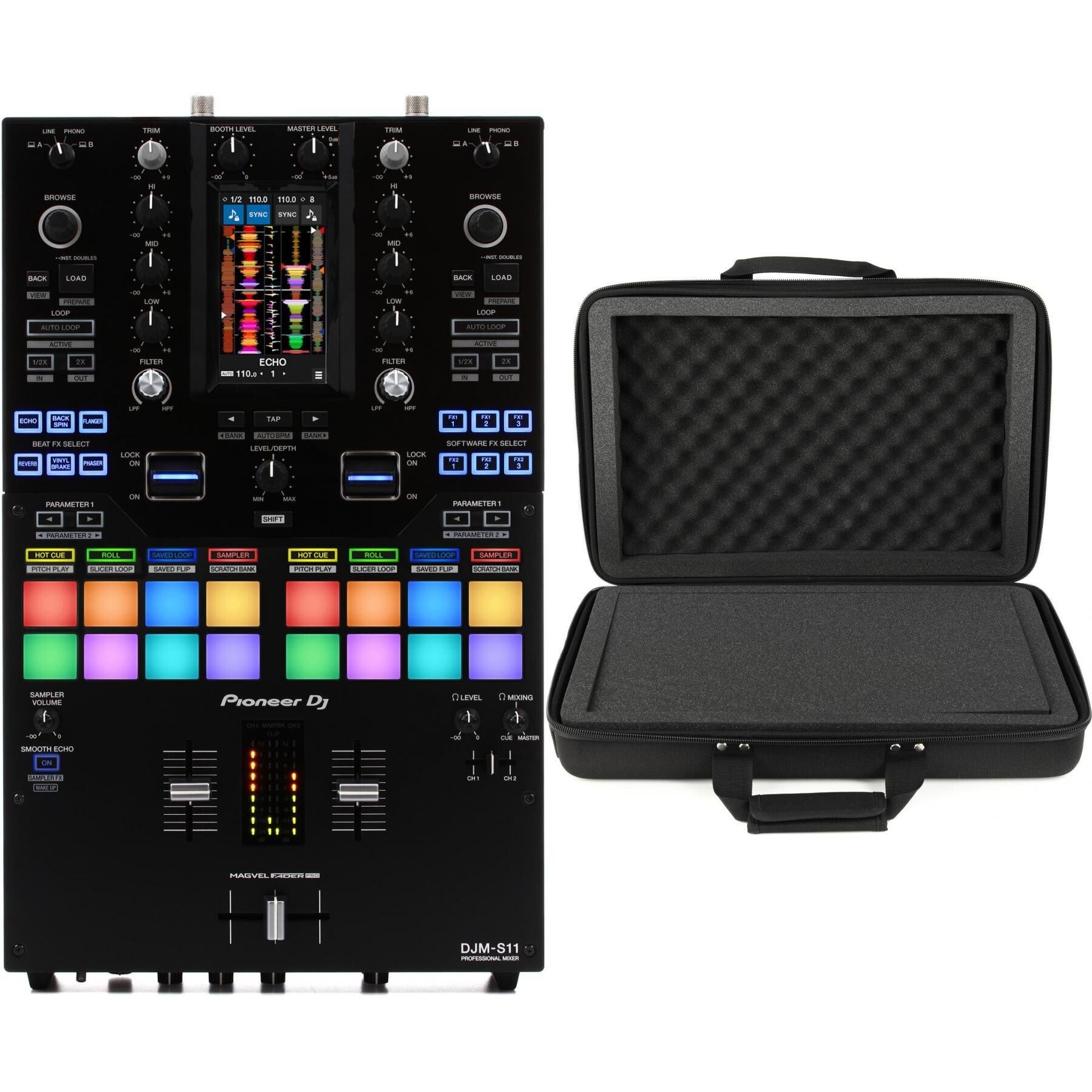 Pioneer DJ DJM-S11 2-channel Mixer for Serato DJ with Magma 
