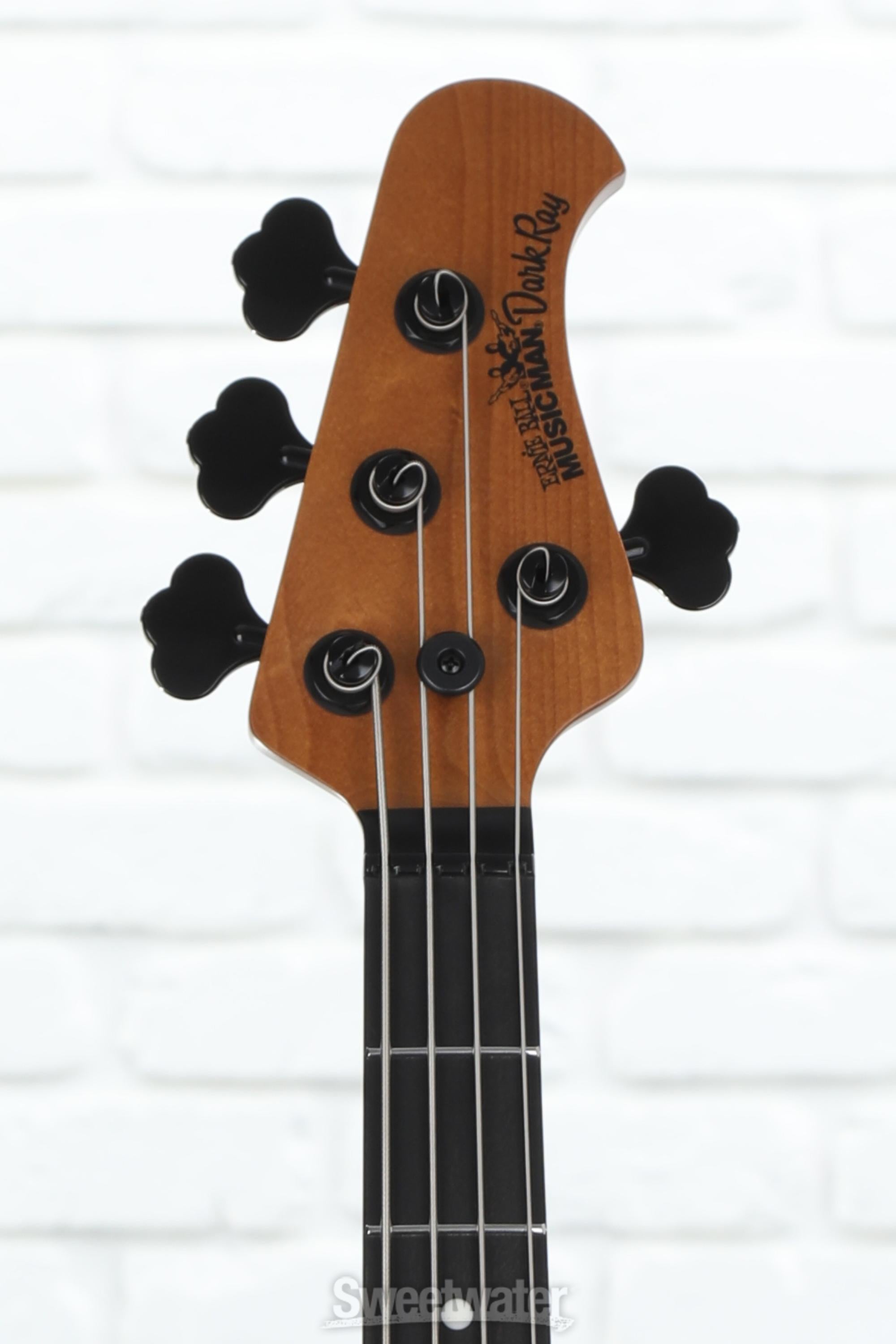 Ernie Ball Music Man DarkRay Bass Guitar - Obsidian Black with Ebony Fingerboard