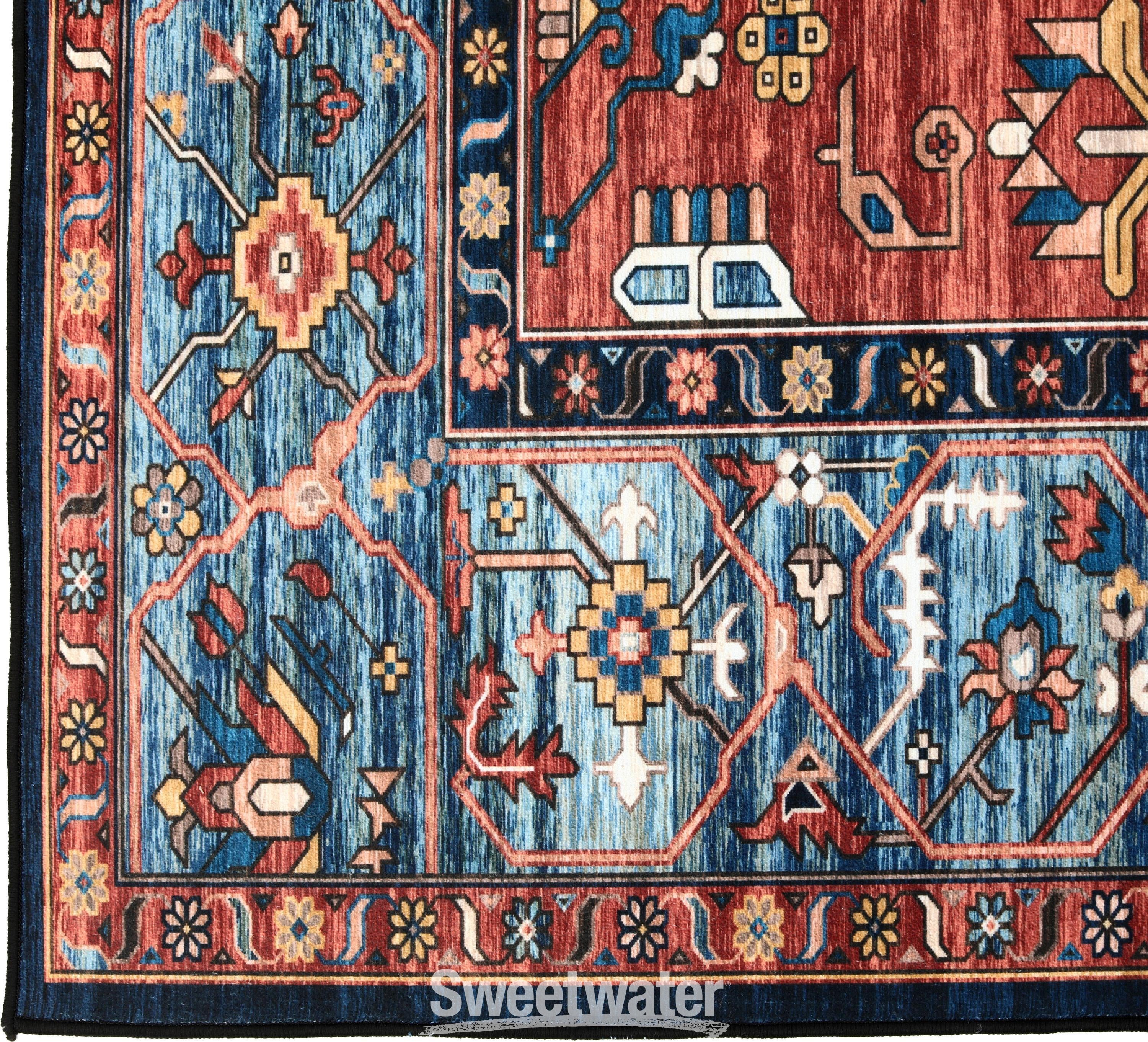 2枚セット【シビラ】アマポラス　キルトケット　シングル　レッド　ブルー Ahead Armor Cases Tribal Persian Drum Rug - 80-inch x 64-inch, Red