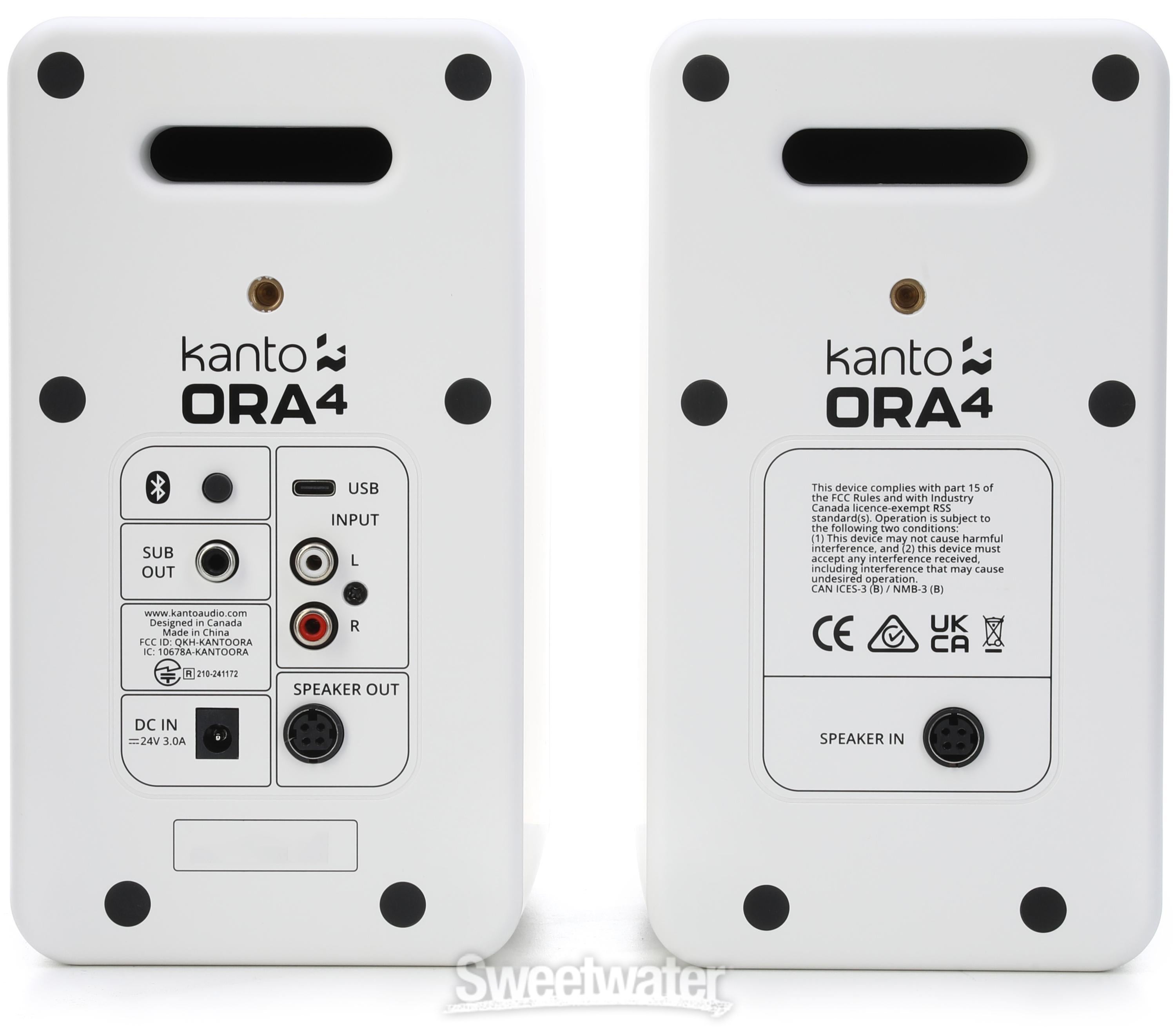 Kanto Audio Ora 4 Powered Bookshelf Speakers - White | Sweetwater