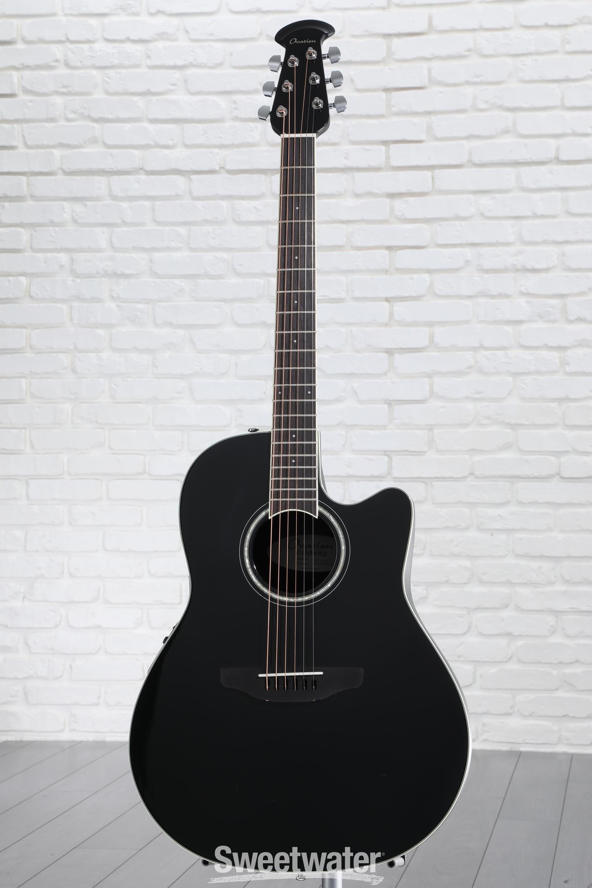 Ovation Celebrity Standard Mid-Depth Acoustic-Electric Guitar - Black