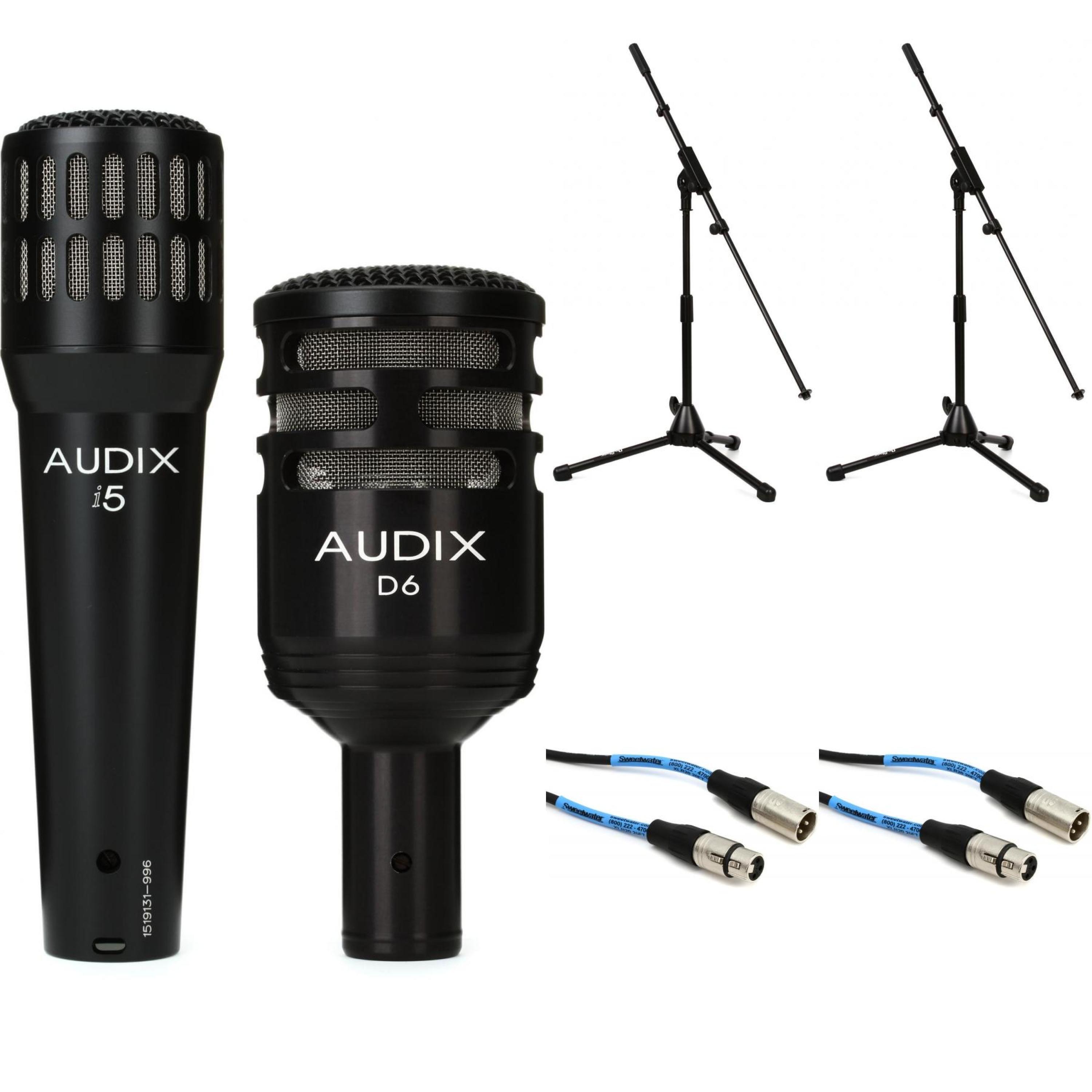 Audix i5 and D6 Microphone Bundle with Stands and Cables | Sweetwater