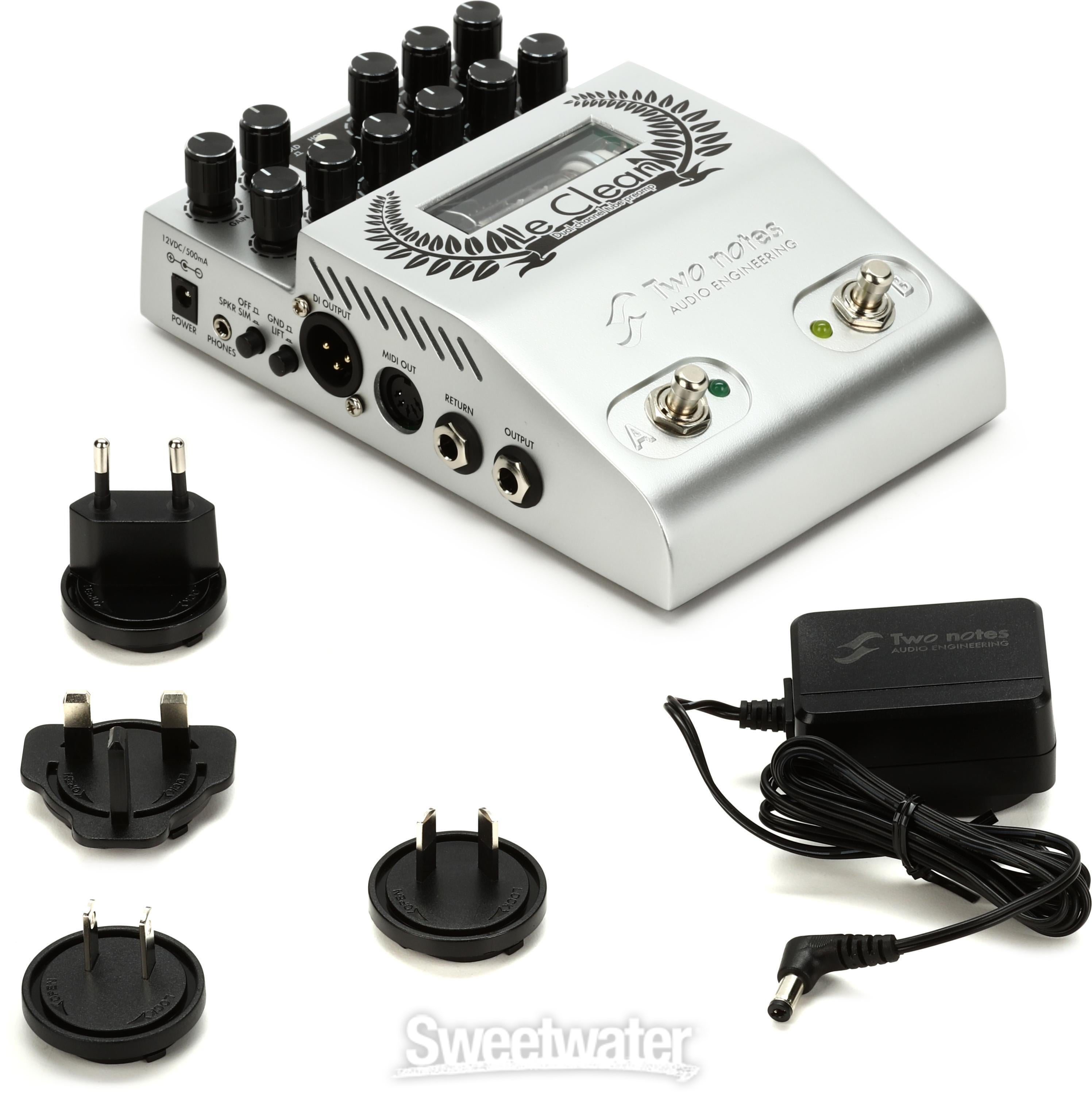 Two Notes Le Clean 2-channel U.S. Tones Tube Preamp Pedal | Sweetwater
