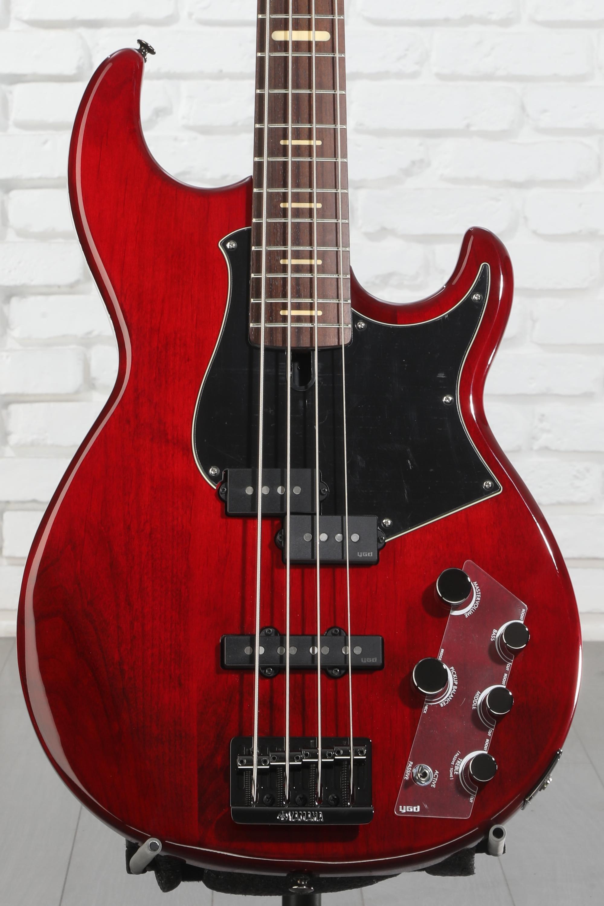 YAMAHA セミアコースティックベースBEX4 オレンジレッド Yamaha TRBX204 4-String Bass Guitar Bright Red Metallic