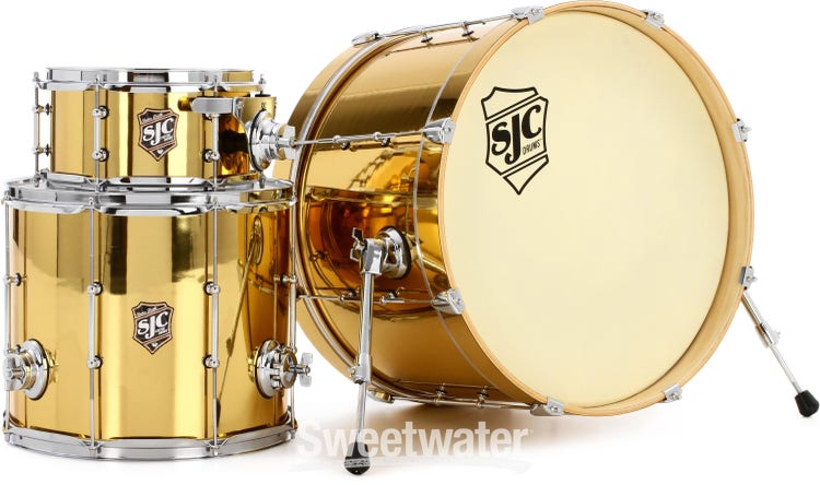 SJC Custom Drums Busker "DeVille" 3-piece Shell Pack - Black Sparkle Wrap