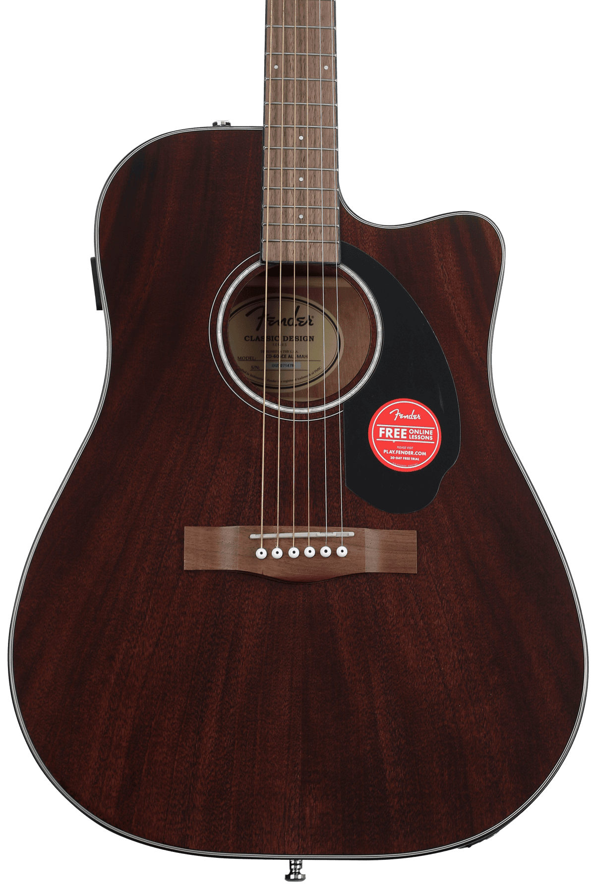 Fender CD-60SCE All Mahogany Acoustic Guitar - Natural | Sweetwater