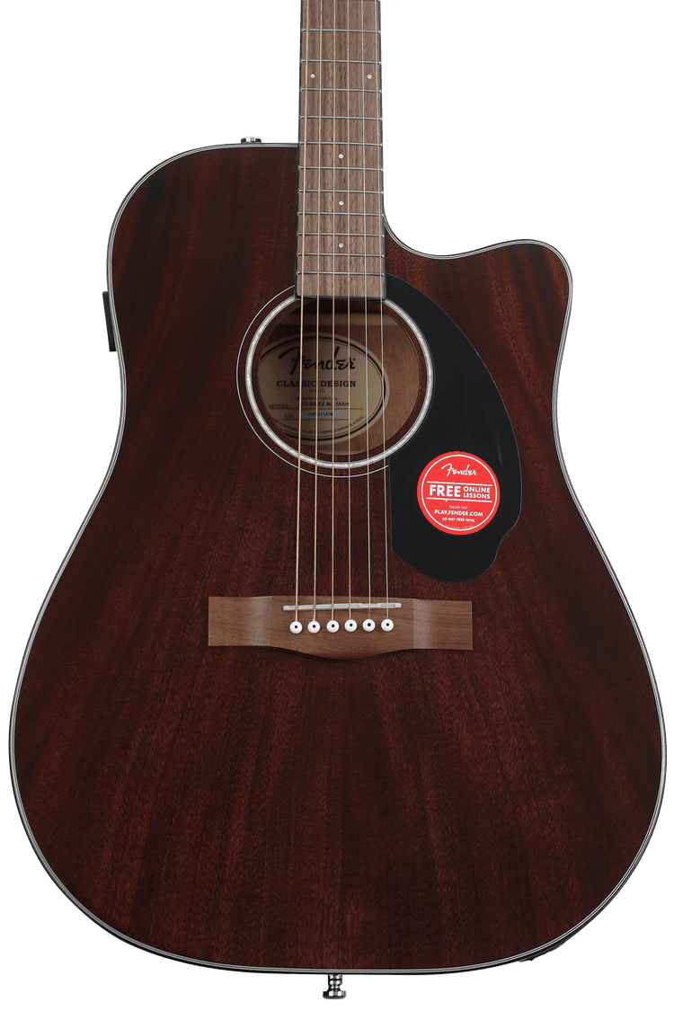 Fender CD-60SCE All Mahogany Acoustic Guitar - Natural | Sweetwater