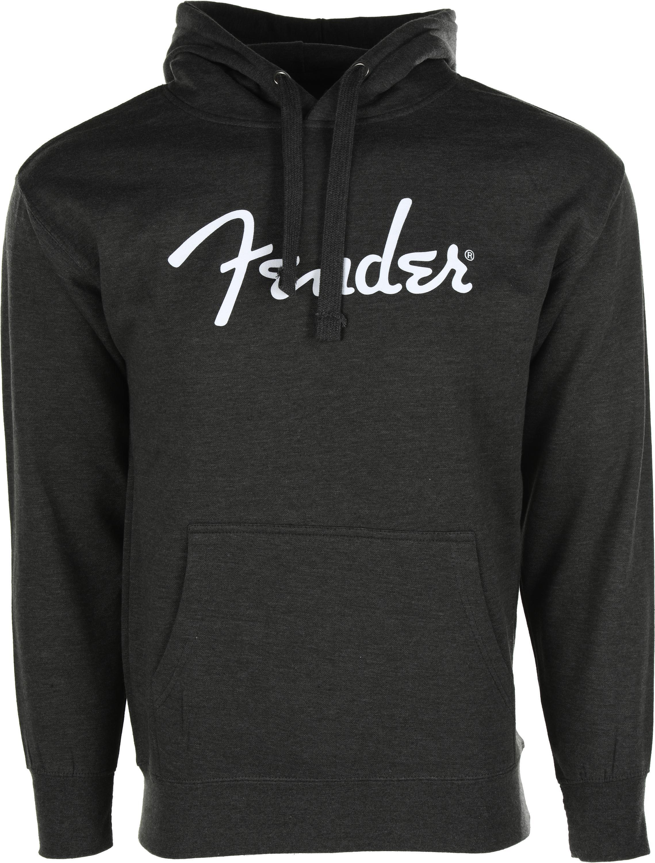 Fender Small Spaghetti Logo Zip Front Hoodie - Athletic Grey