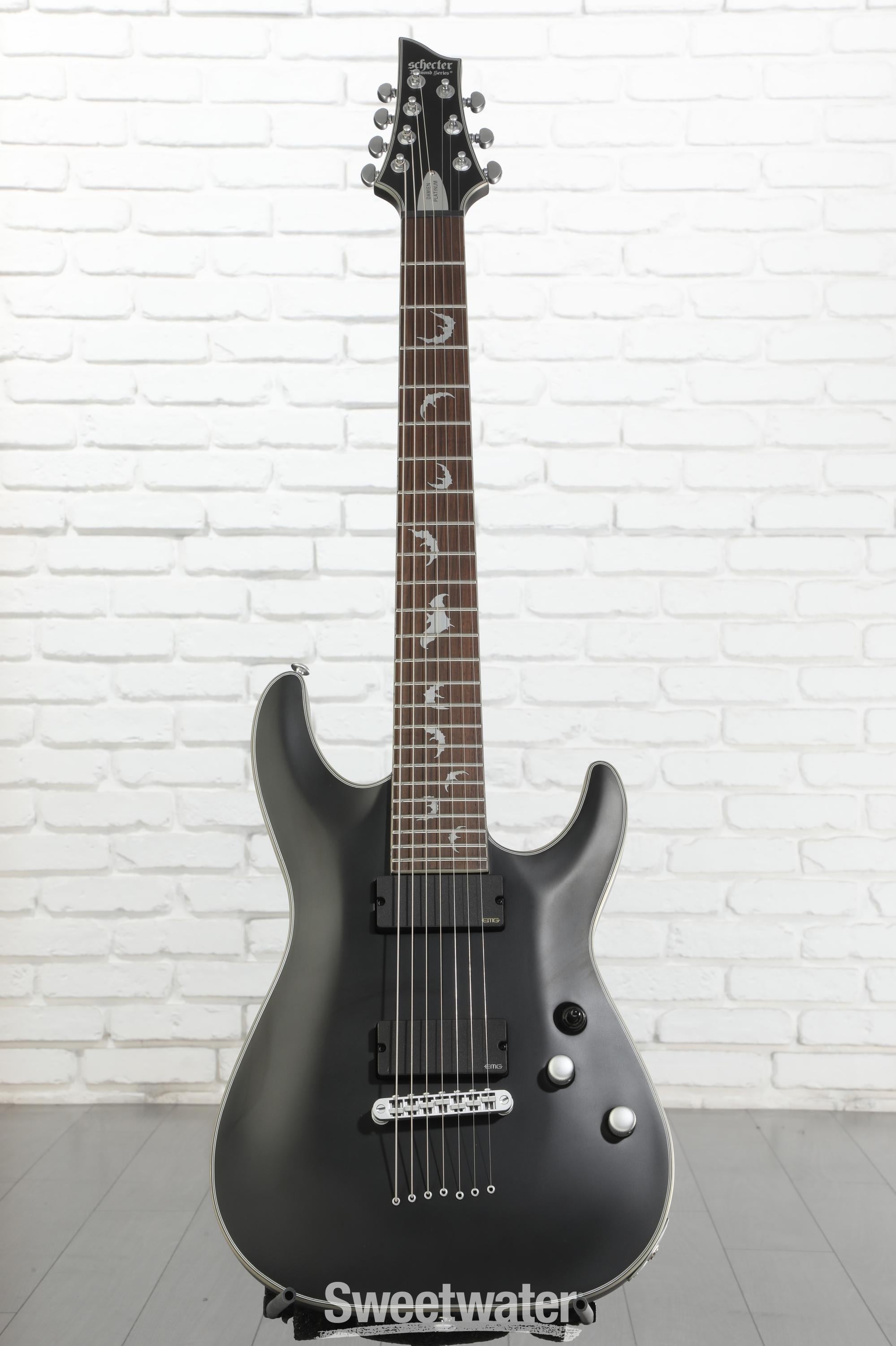 Schecter Damien Platinum 7 Electric Guitar - Satin Black | Sweetwater