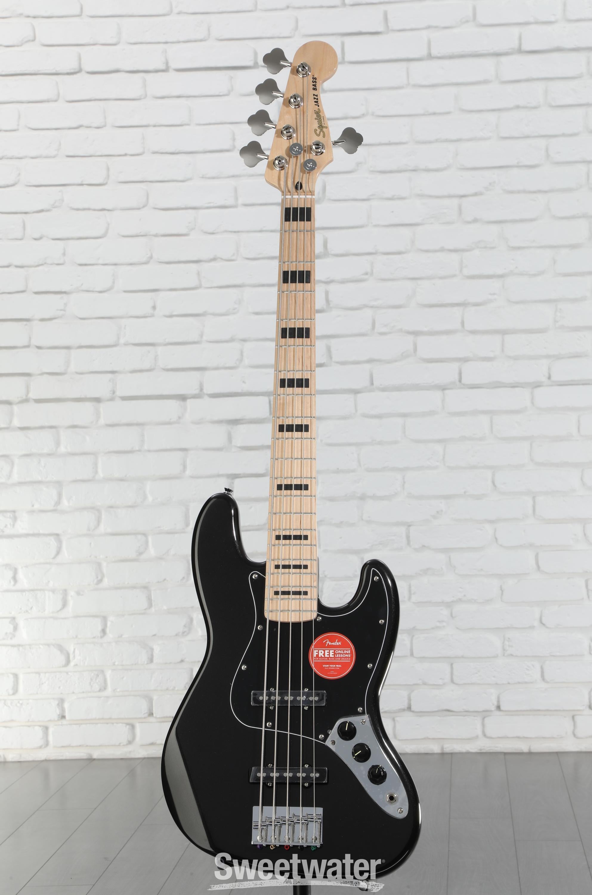Squier Affinity Series Active Jazz Bass V - Black | Sweetwater