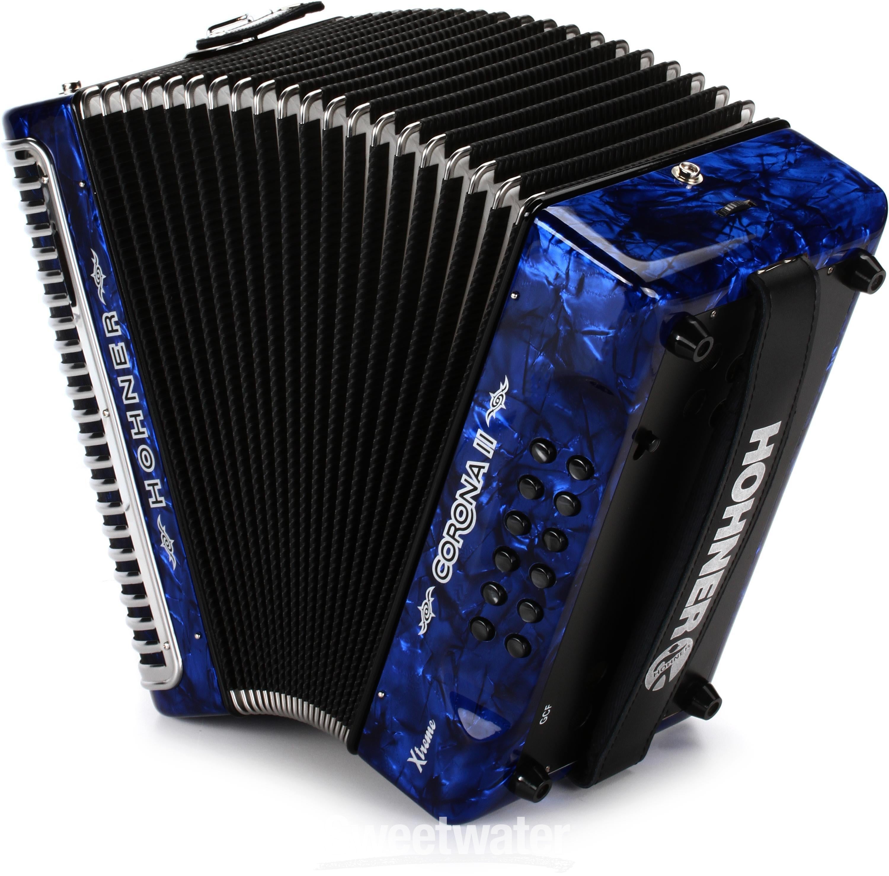 Hohner Corona Xtreme II 34-Button Accordion, GCF, Pearl White