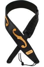 Photo of Gretsch F-Holes Leather Strap - Black and Tan