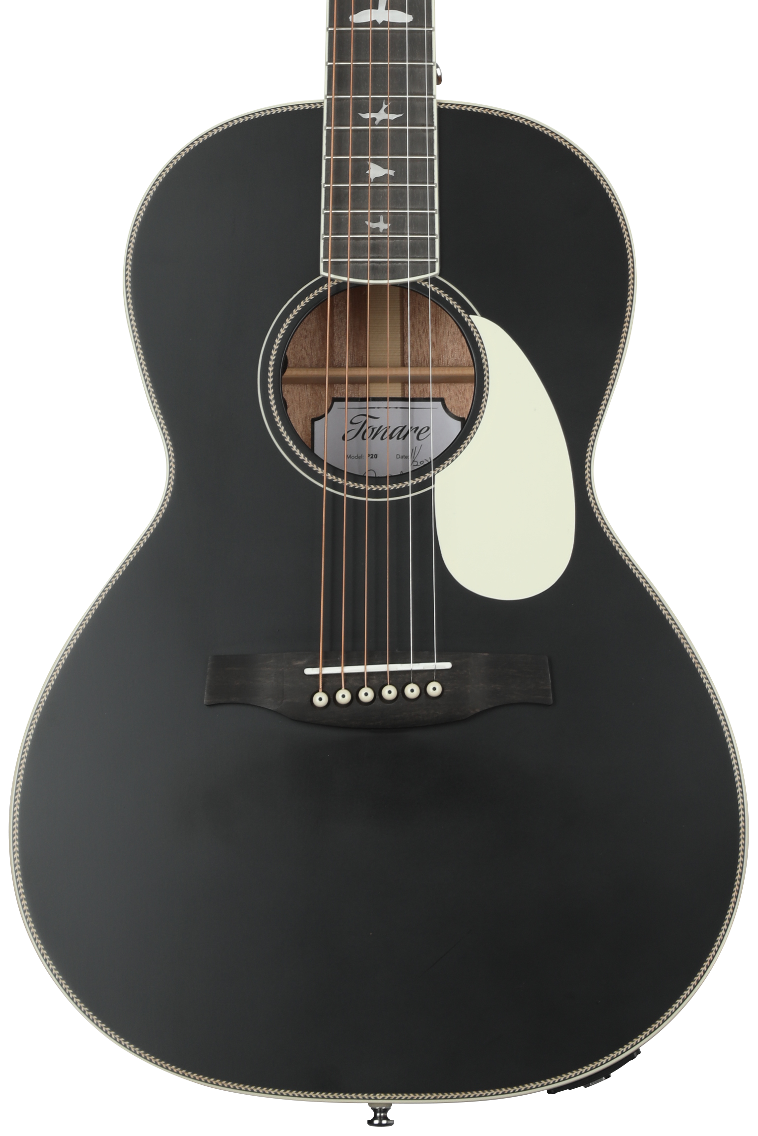 PRS SE P20E Parlor Acoustic-electric Guitar - Black Satin Top