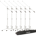 Photo of On-Stage MS7801W Tripod Microphone Stand Bundle 6 Stands with Bag, White