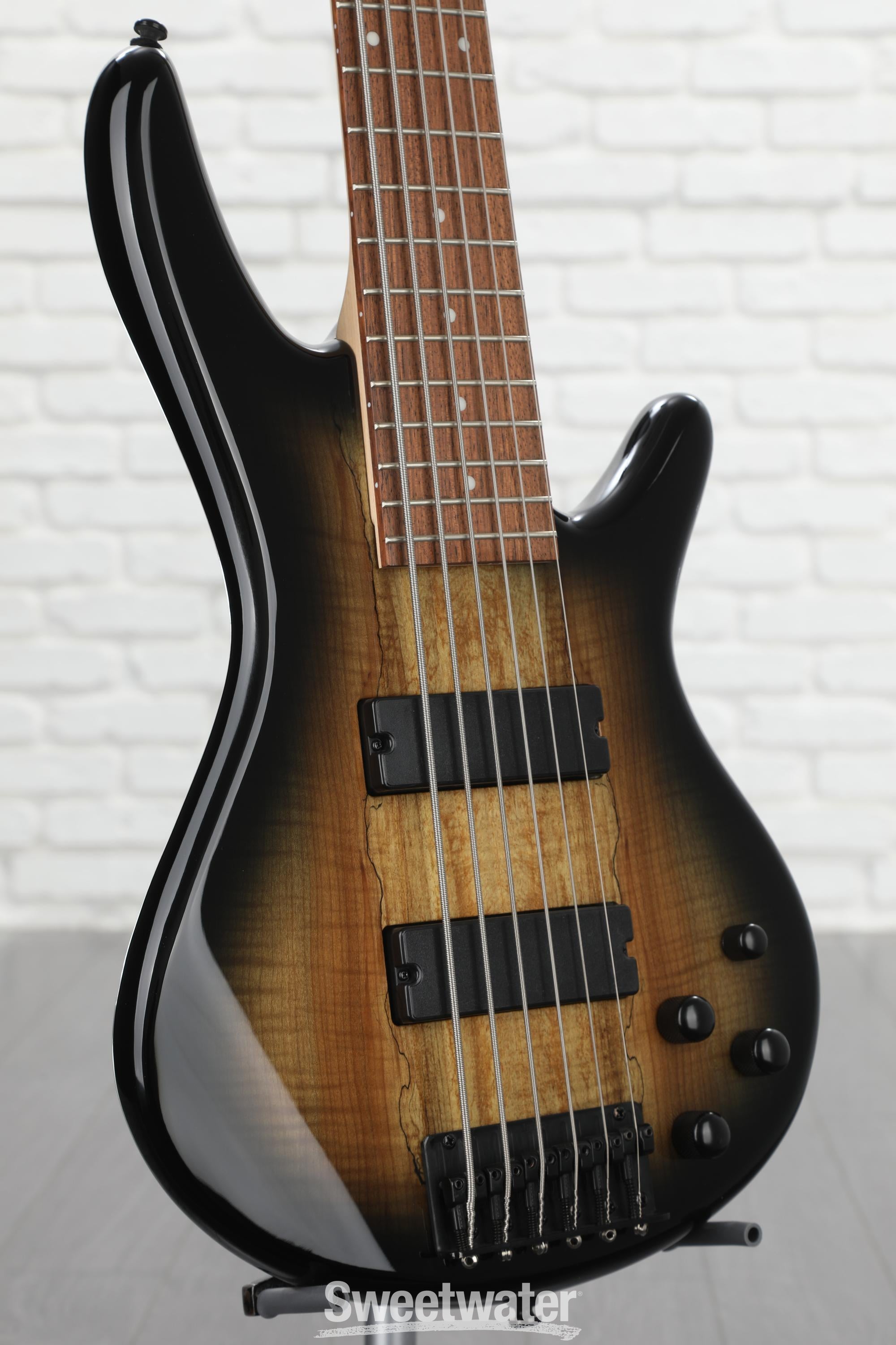 Ibanez Gio GSR206SMNGT Bass Guitar - Spalted Maple Top Natural Grey Burst