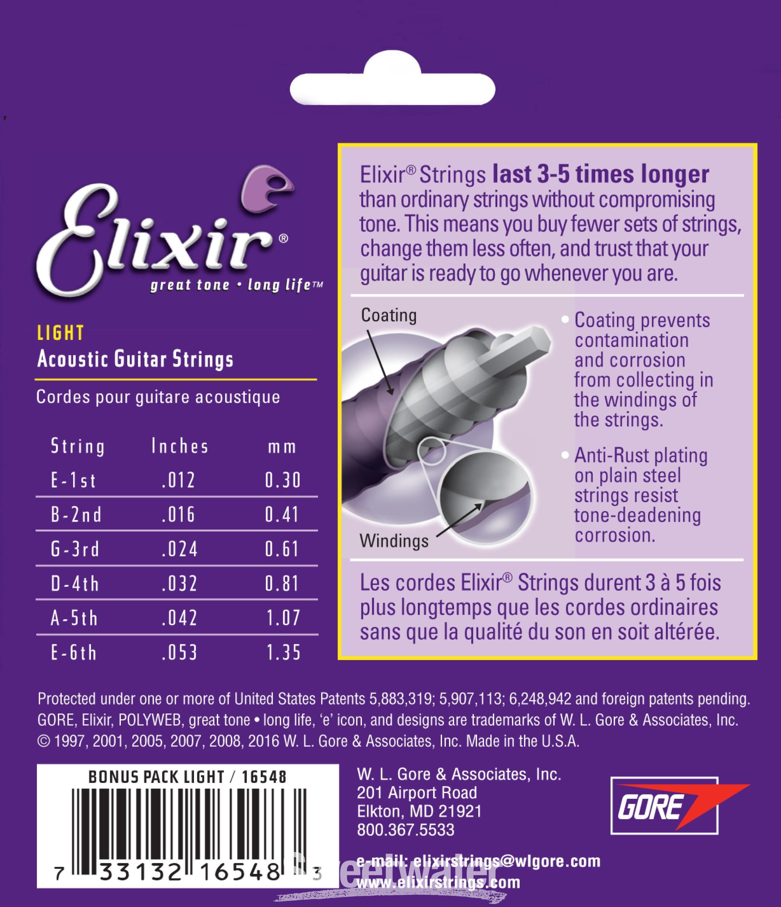 Elixir Strings Polyweb 80 20 Bronze Acoustic Guitar Strings .012