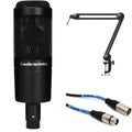 Photo of Audio-Technica AT2035 Large-diaphragm Condenser Microphone and Broadcast Boom Stand Bundle