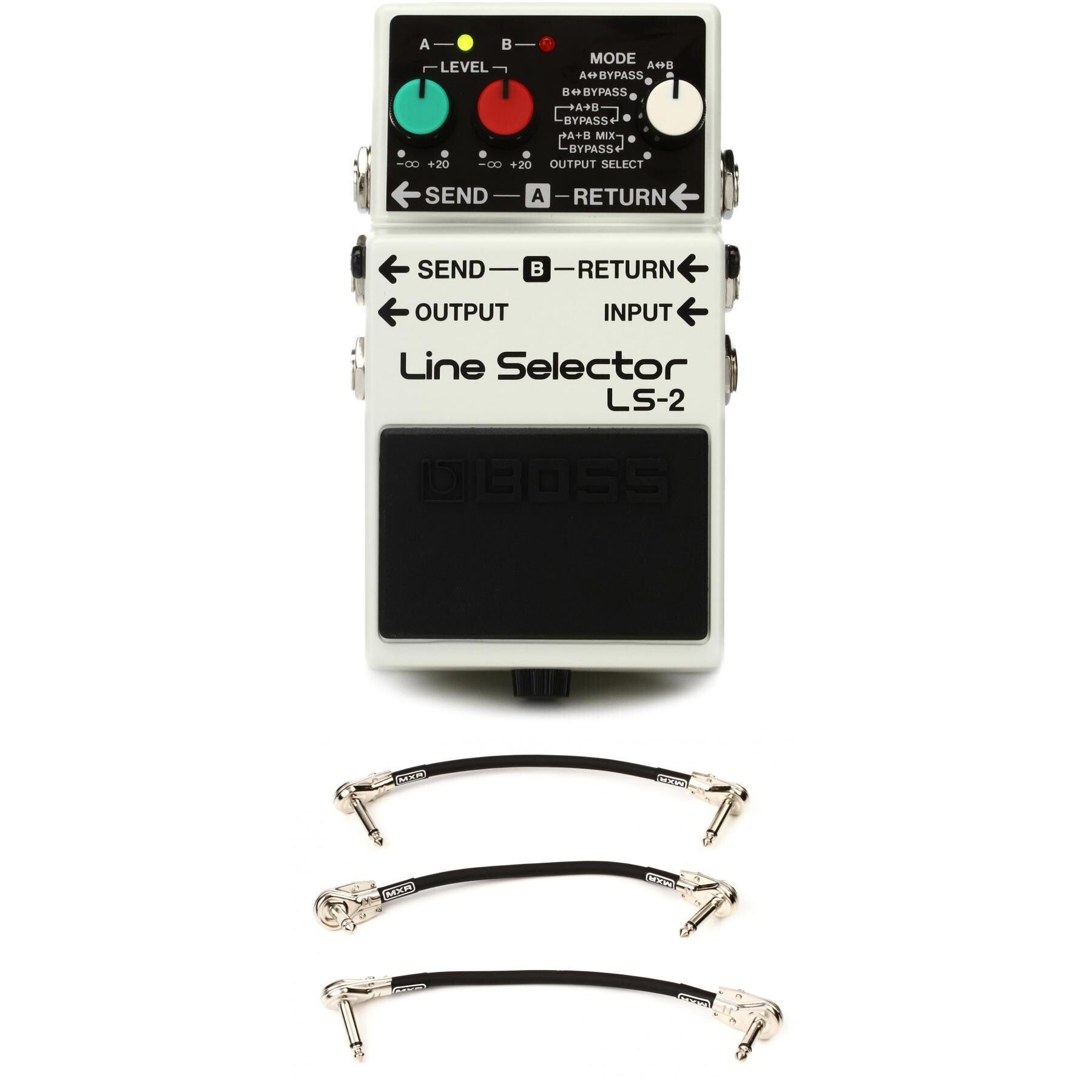 Boss LS-2 Line Selector Pedal with 3 Patch Cables | Sweetwater