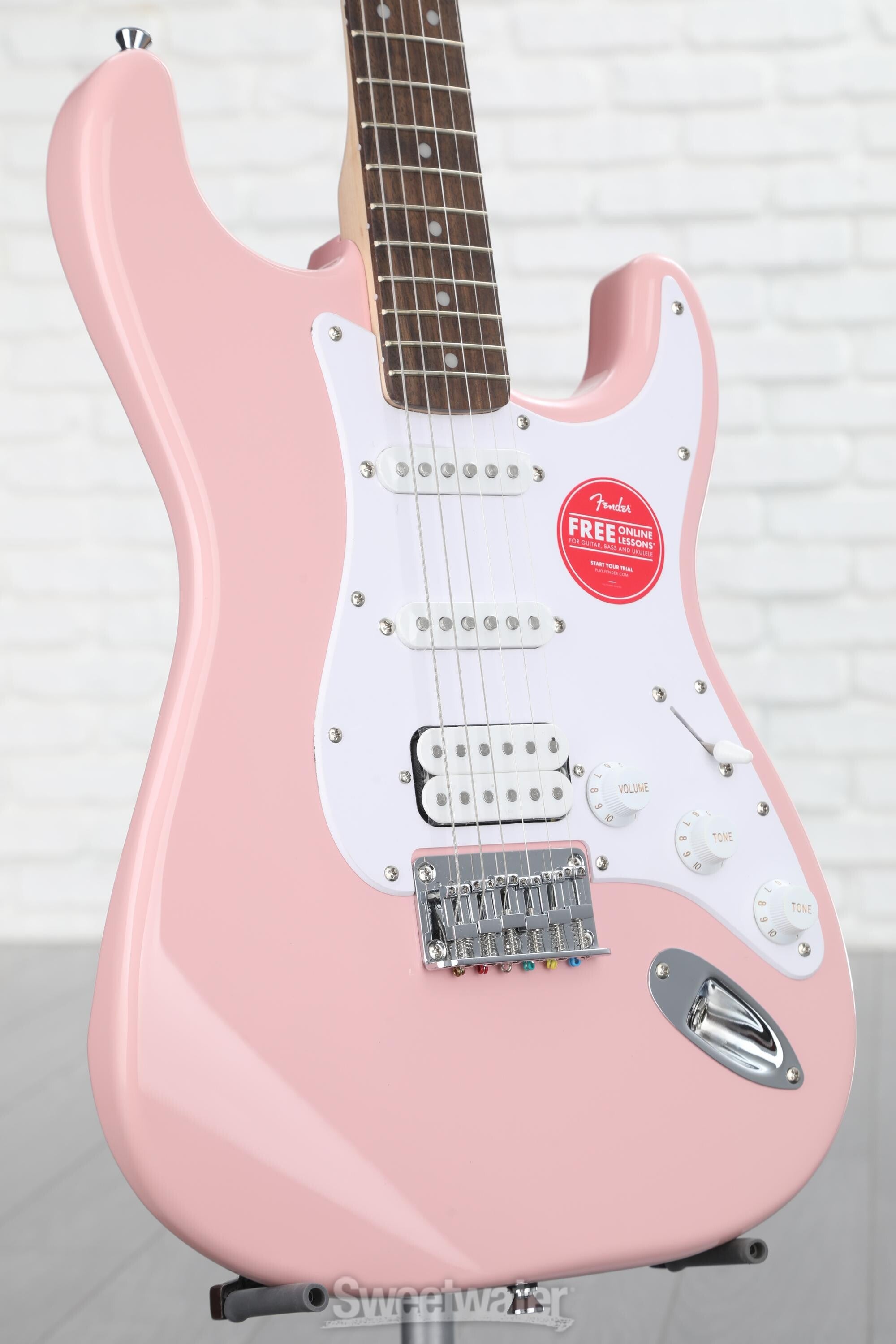 Squier Bullet Strat HSS HT Electric Guitar - Shell Pink | Sweetwater