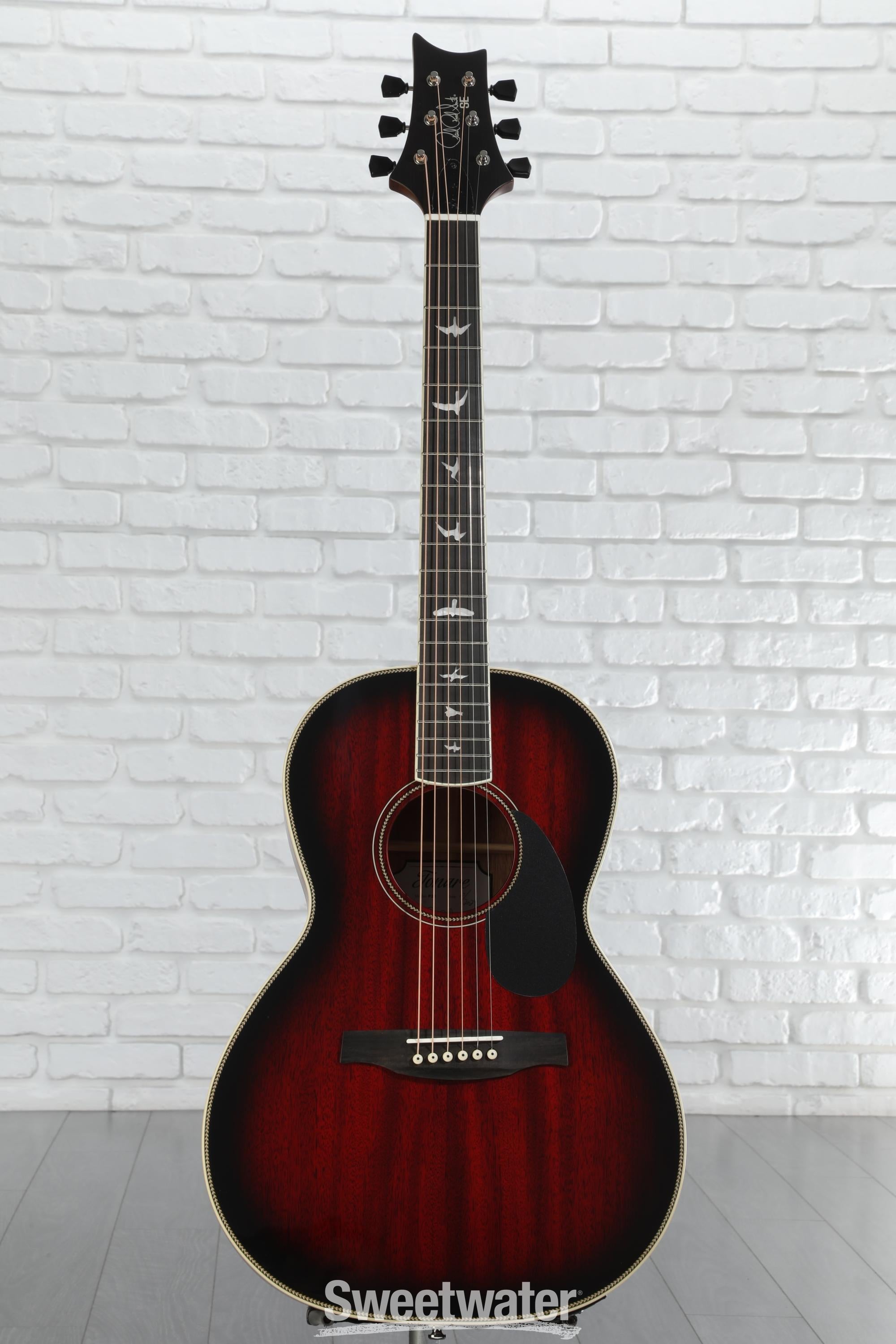 PRS SE P20 Parlor Acoustic-electric Guitar - Fire Red Burst