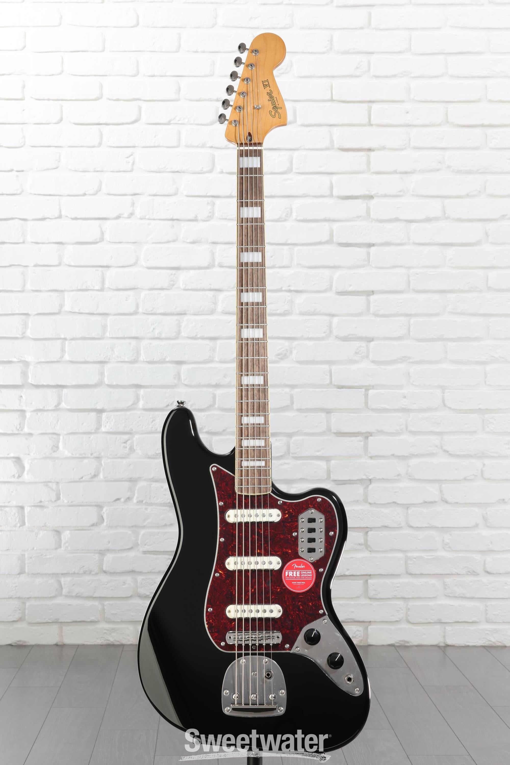 Squier Classic Vibe Bass VI Guitar - Black | Sweetwater